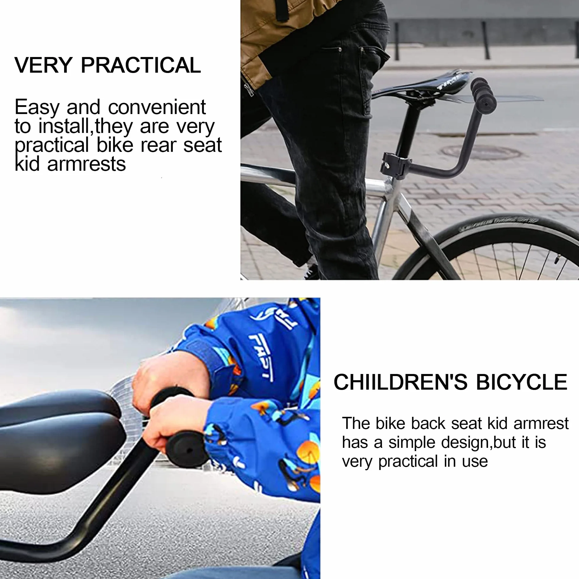 Siege Velo Enfant Universel avec Porte-bebe Dossier Eponge Douce Confortable
