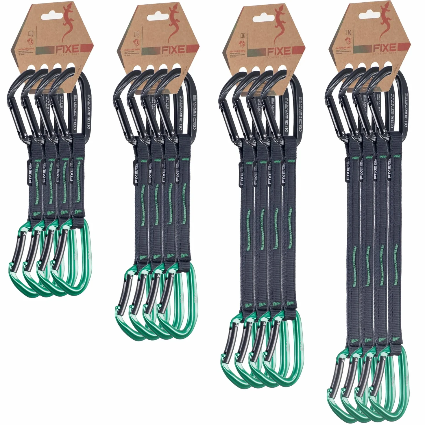 FIXE Lot de 4 rubans Express Puput Dégaine Escalade mousqueton Keylock Snagfree ruban polyamide 22 kN