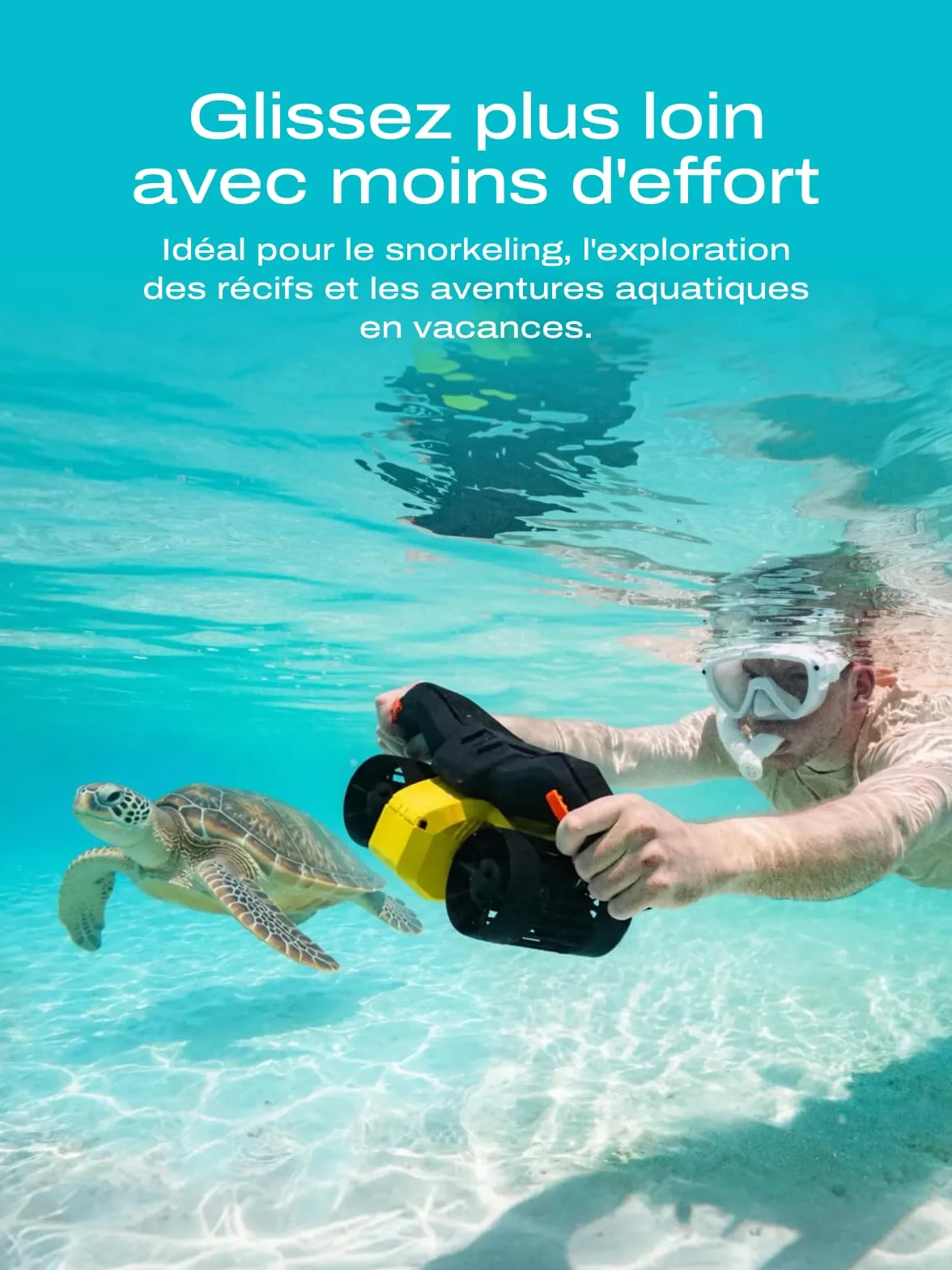 LEFEET Trottinette sous-Marine C1 Deux Moteurs IPX8 30 m étanche Batterie 60 Min Support caméra