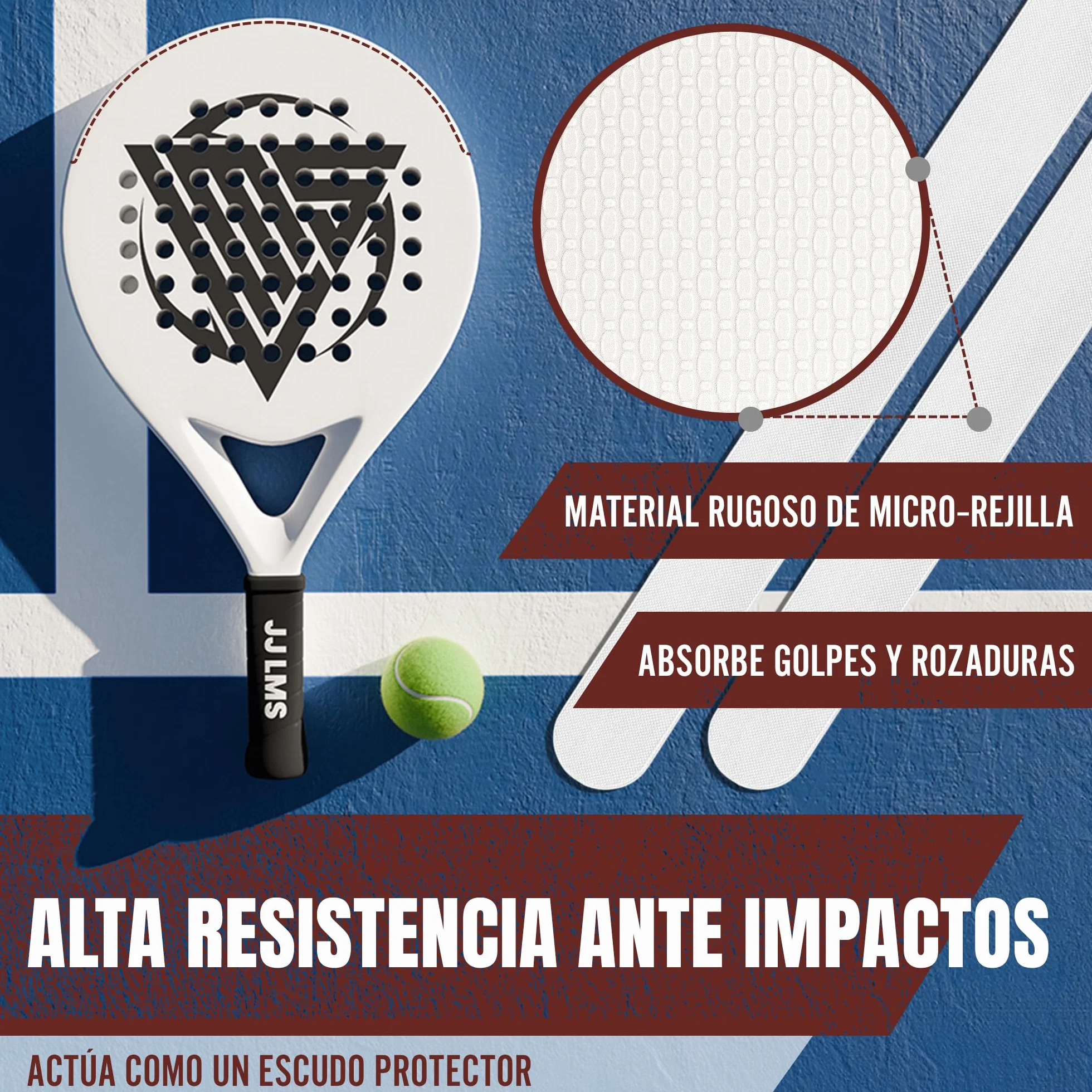 Protecteur pour raquette de padel transparent autocollant 35 x 370 mm