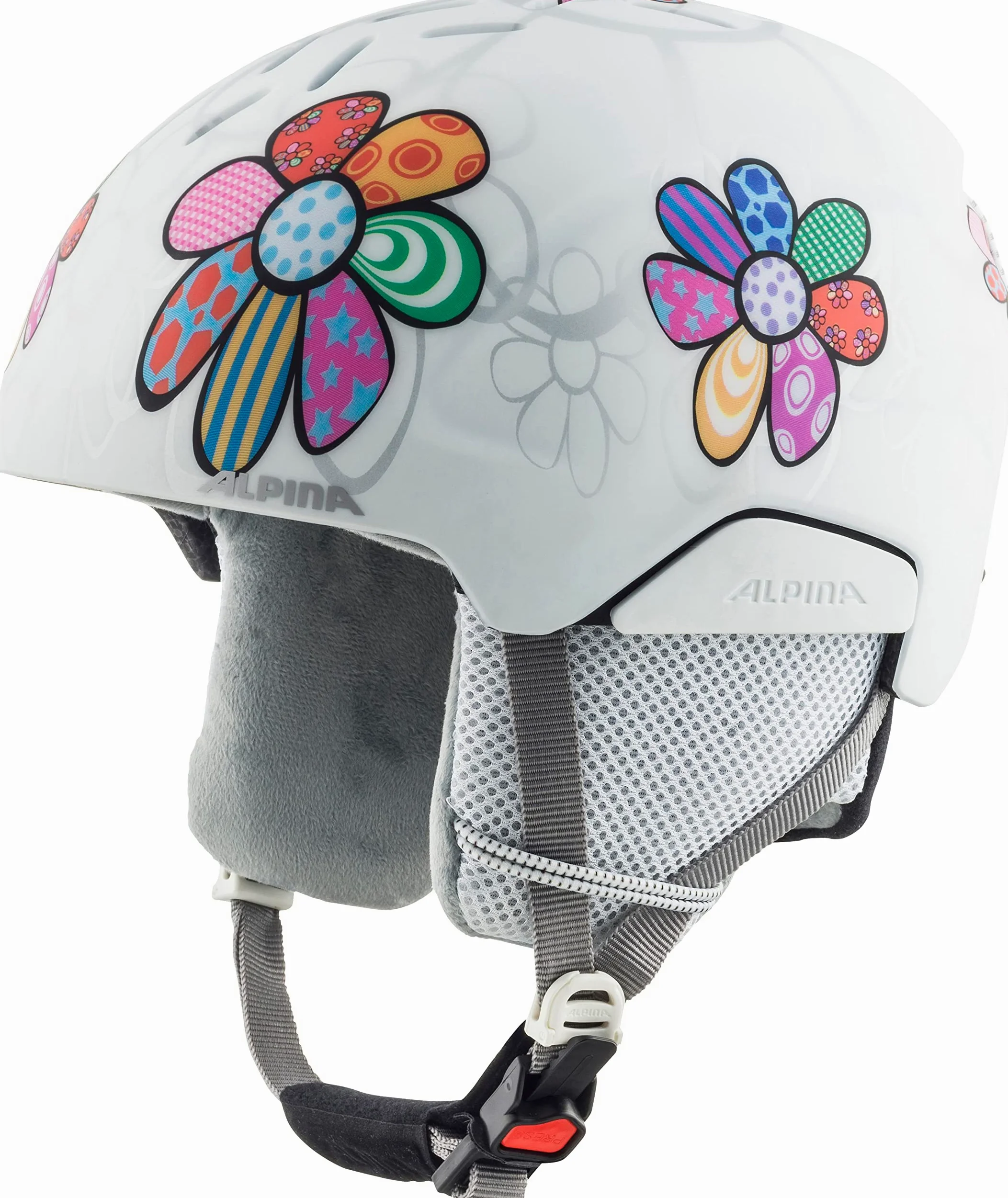 ALPINA Unisexe - Enfants, PIZI Casque de Ski, Patchwork-Flower Matt, 51-55 cm