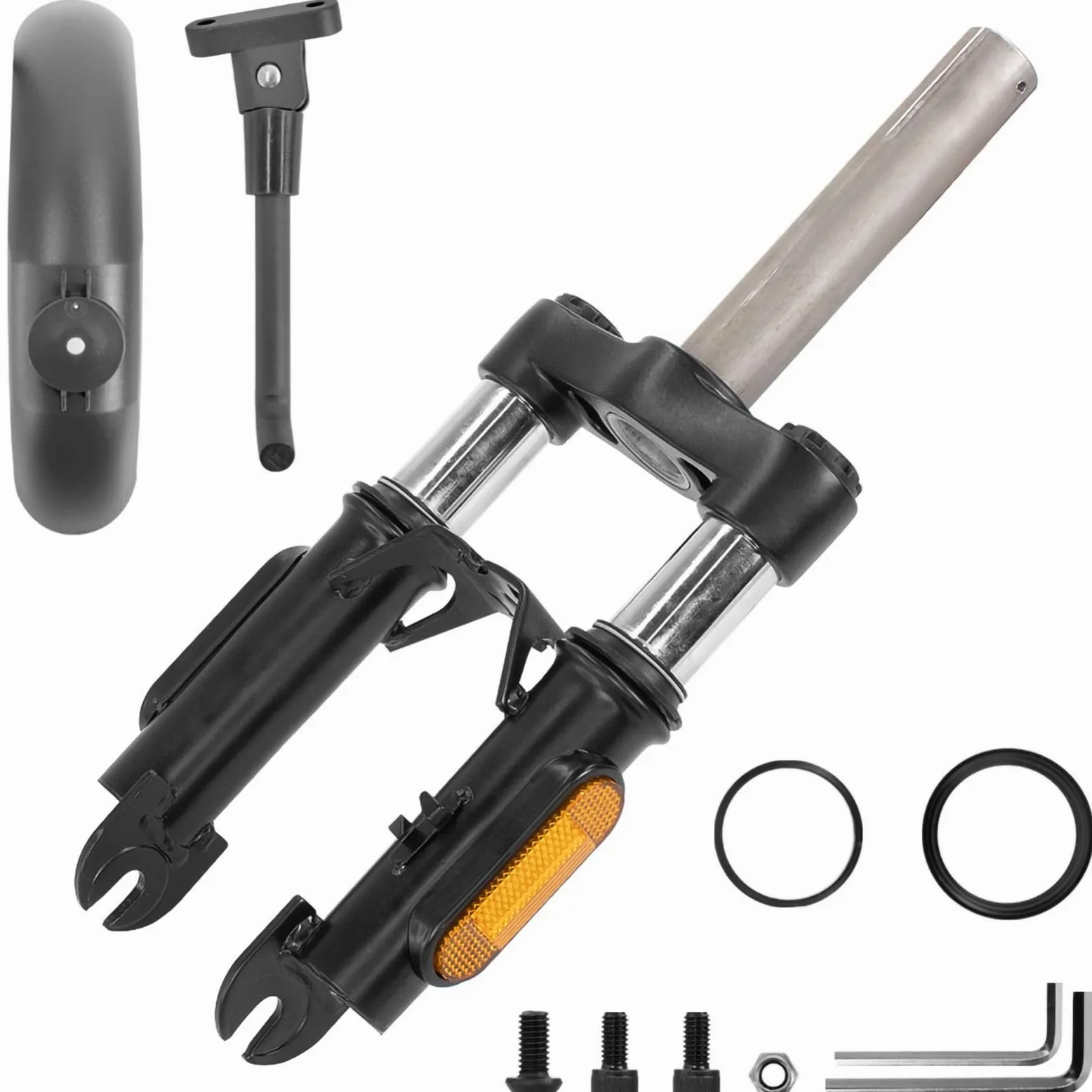 Kit de Suspension Avant Fourche pour M365 Pro Pro2 1S kit de Suspension Avant + Garde-Boue Avant + Support de Pied pour Scooter électrique Accessoire Modification Trottinette