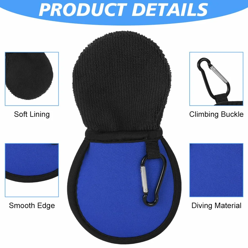 Pochettes de Nettoyage de Balles de Golf, Imperméable à l'eau Sac de Golf avec Double Couche, Mini Sac de Nettoyage Portables pour Balles de Golf avec Mousqueton, Accessoires de Golf