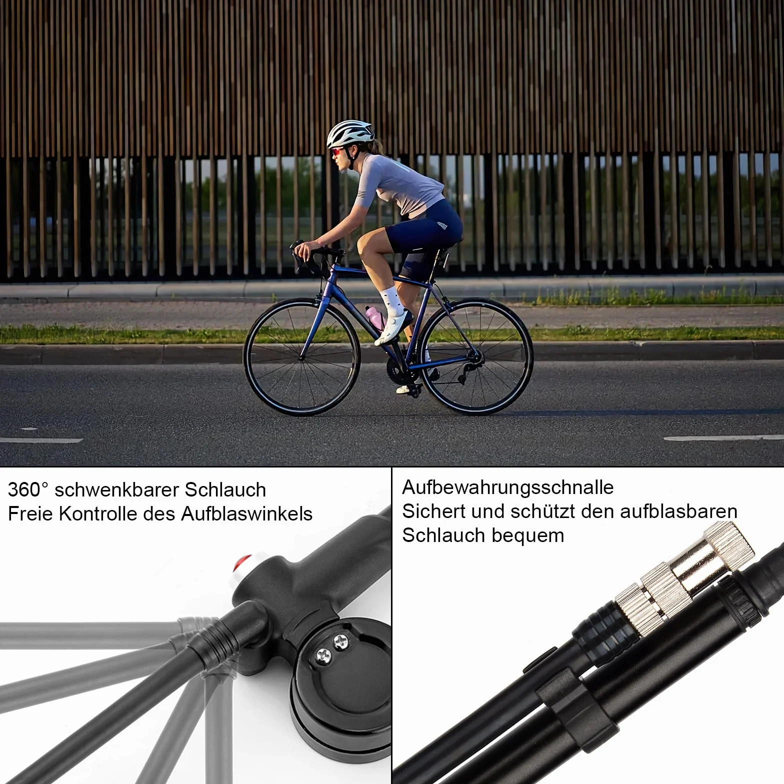 Pompe à amortisseur de vélo haute pression 400 PSI 3 en 1 avec manomètre