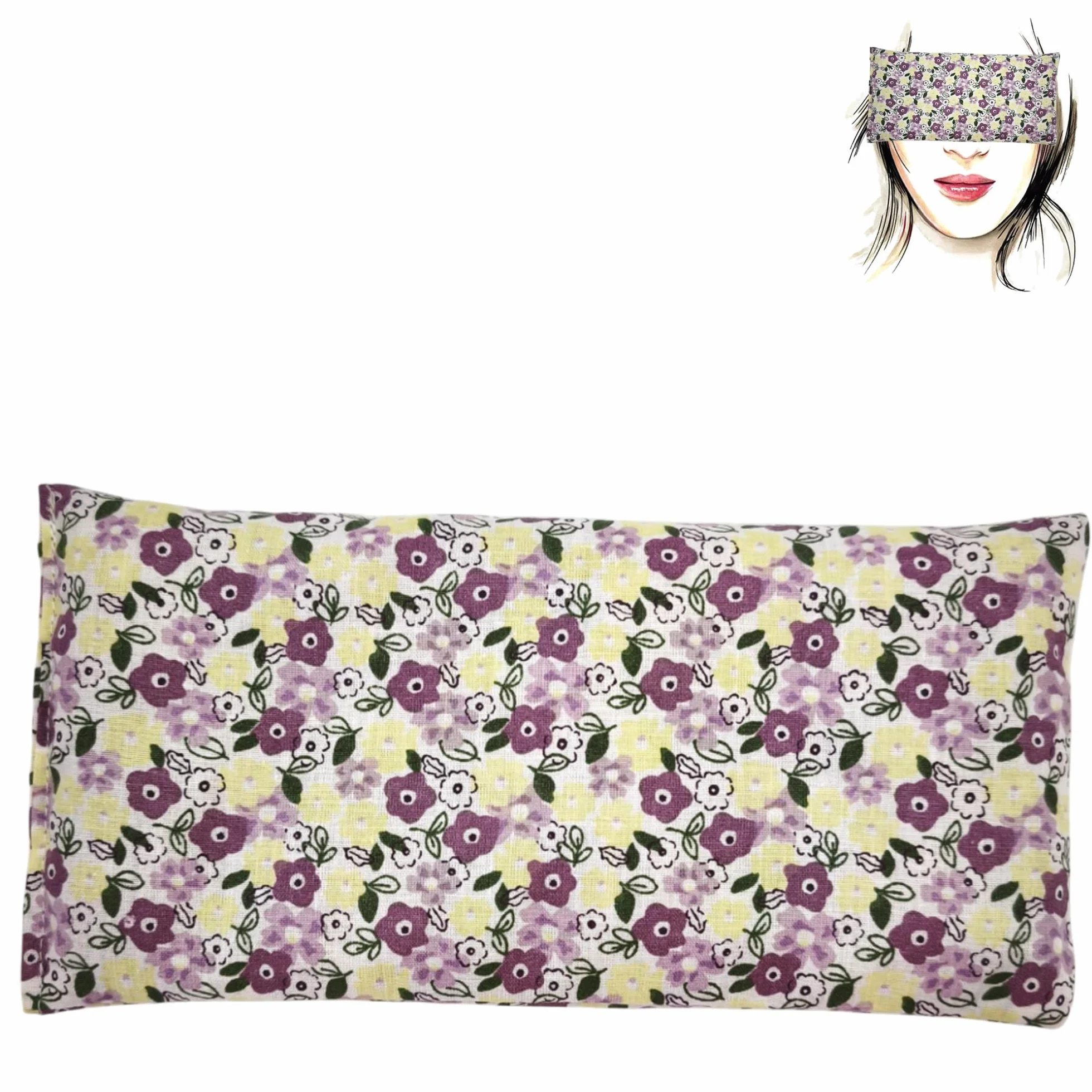Pack 4 Coussins de Yoga pour les Yeux Graines de Lavande et de Riz 21x11cm
