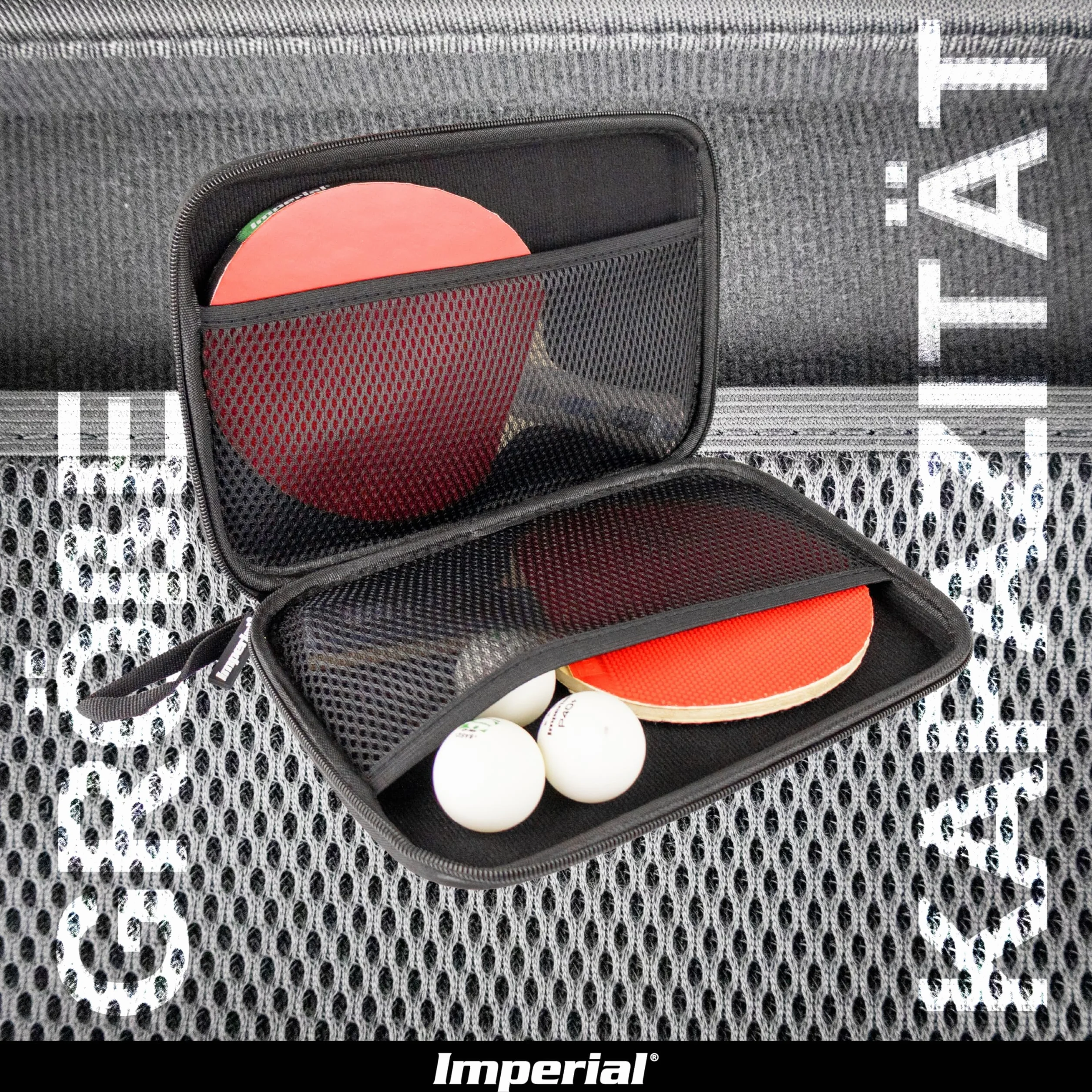 Imperial Hardcase Mallette de Tennis de Table Argent Aspect Carbone Résistant aux Chocs
