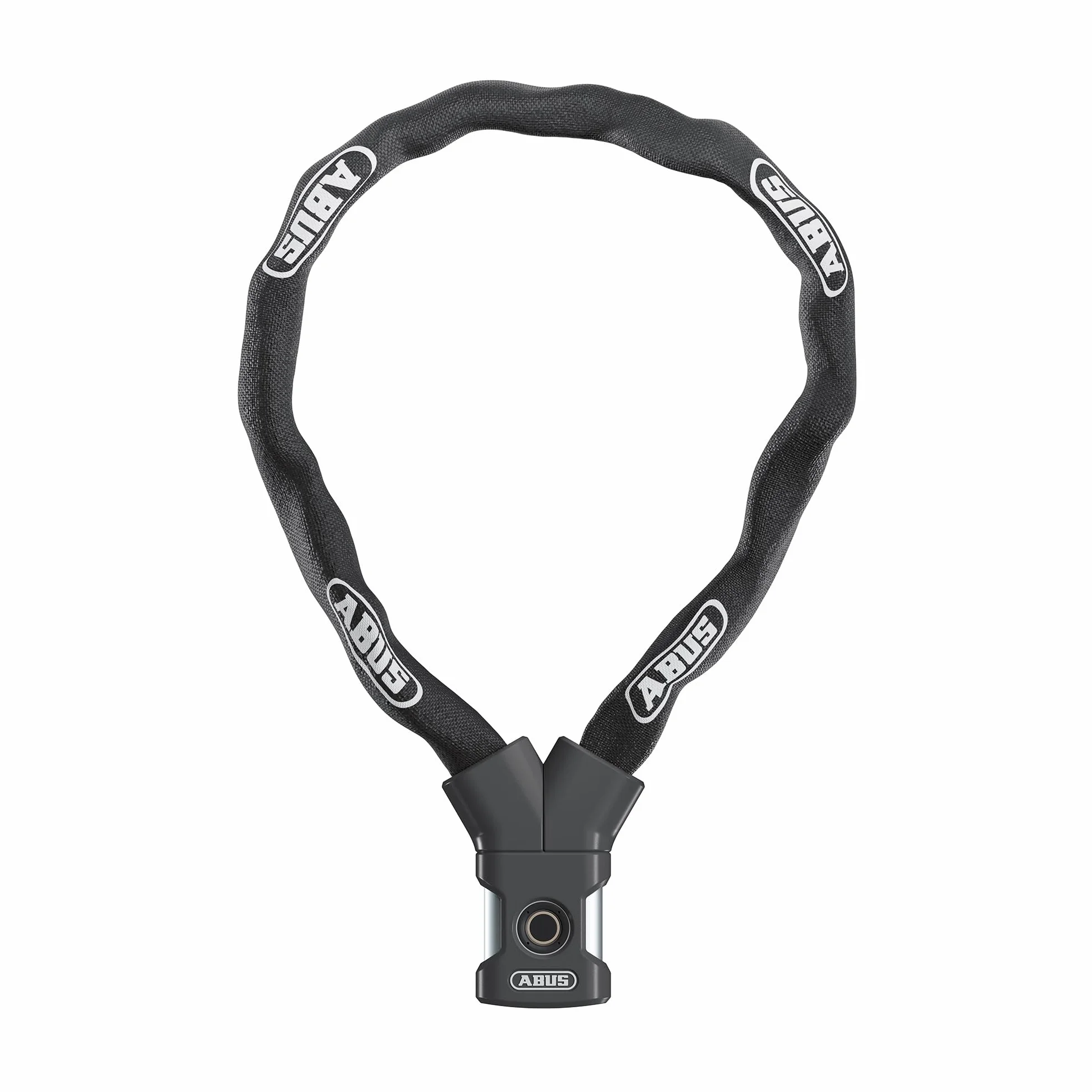 ABUS Kettenschloss YARDO 7807F avec capteur d'empreinte digitale, 110 cm | Antivol vélo avec capteur d'empreinte, chaîne ronde 7 mm, verrouillage automatique, IP66 & IP69