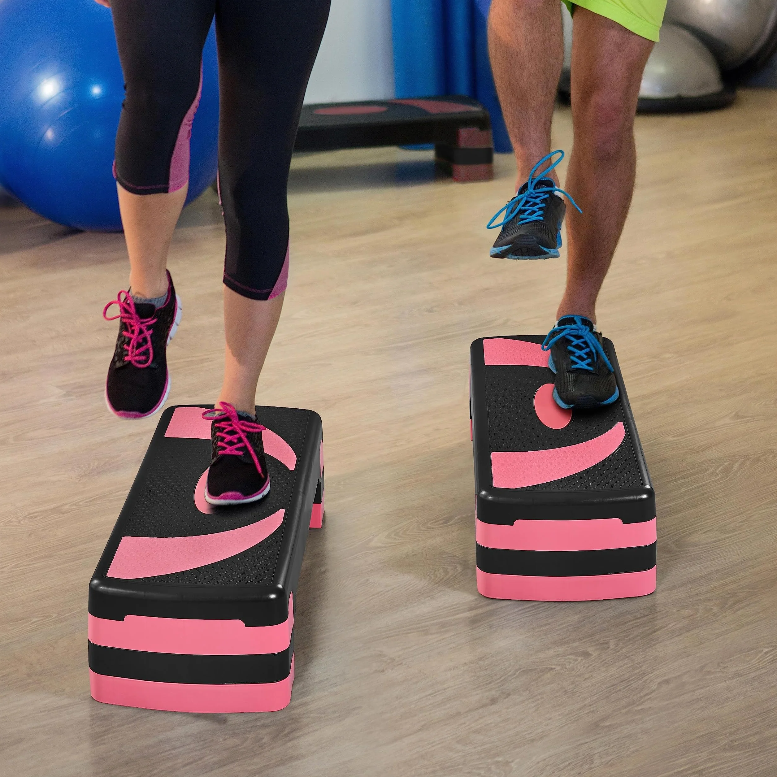 Stepper de Fitness Abician 79,5 x 30 x 20cm Réglable 3 Hauteurs Rose