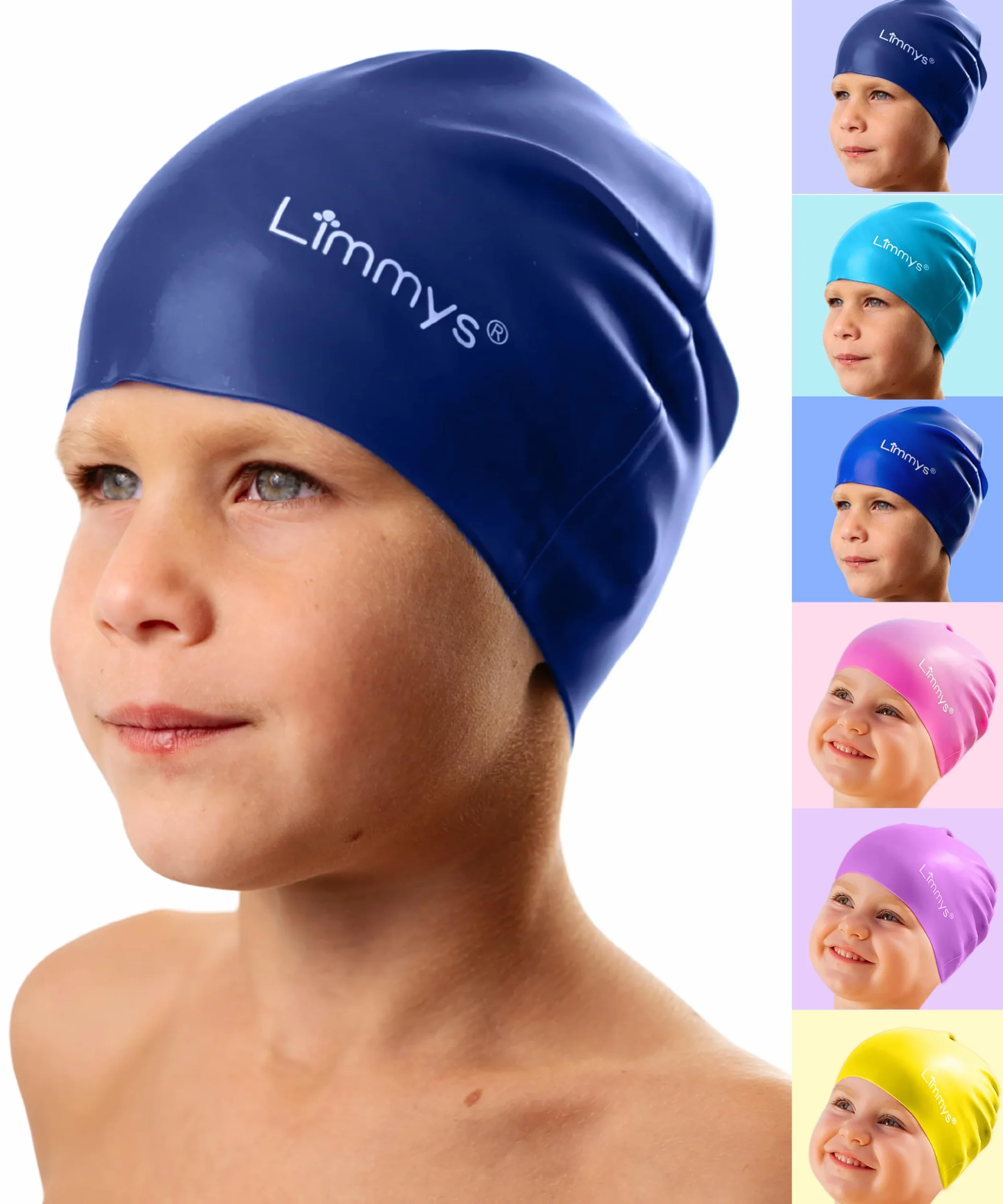 Limmys Bonnet de Bain en Silicone pour Enfants – Antidérapant, Doux, Protection des Oreilles, Ajustement Confortable