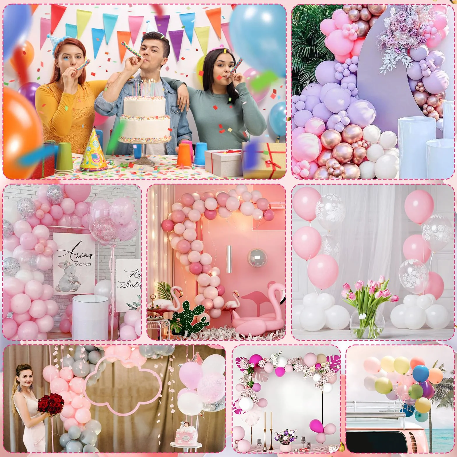 HELESIN Pompe à Ballons Électrique, Gonfleur Ballon Portable avec 4 Accessoires, Double Buse