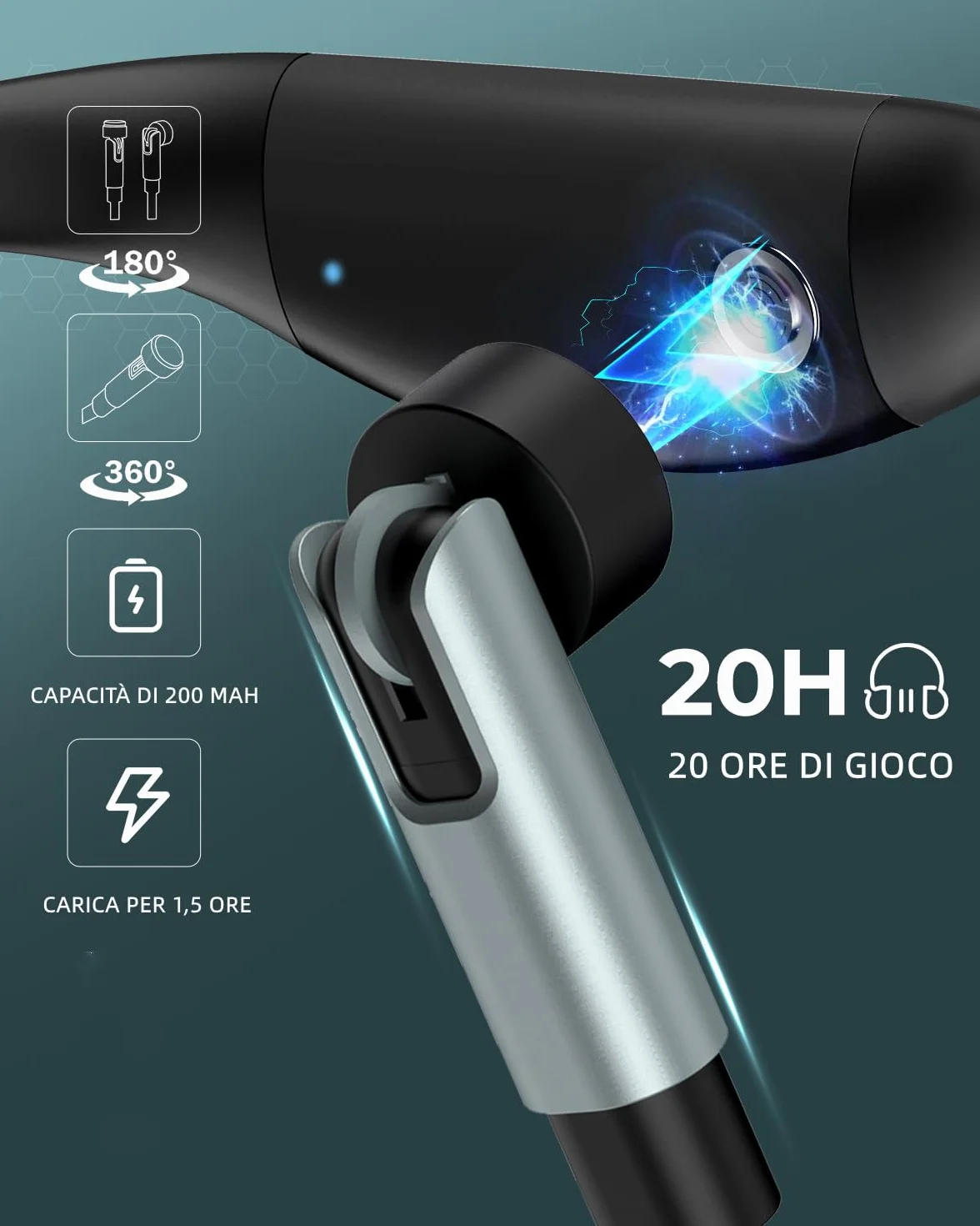 Tayogo Lecteur MP3 de Natation étanche IPX8 8GB, Casque avec revêtement Silicone, Autonomie 20 Heures