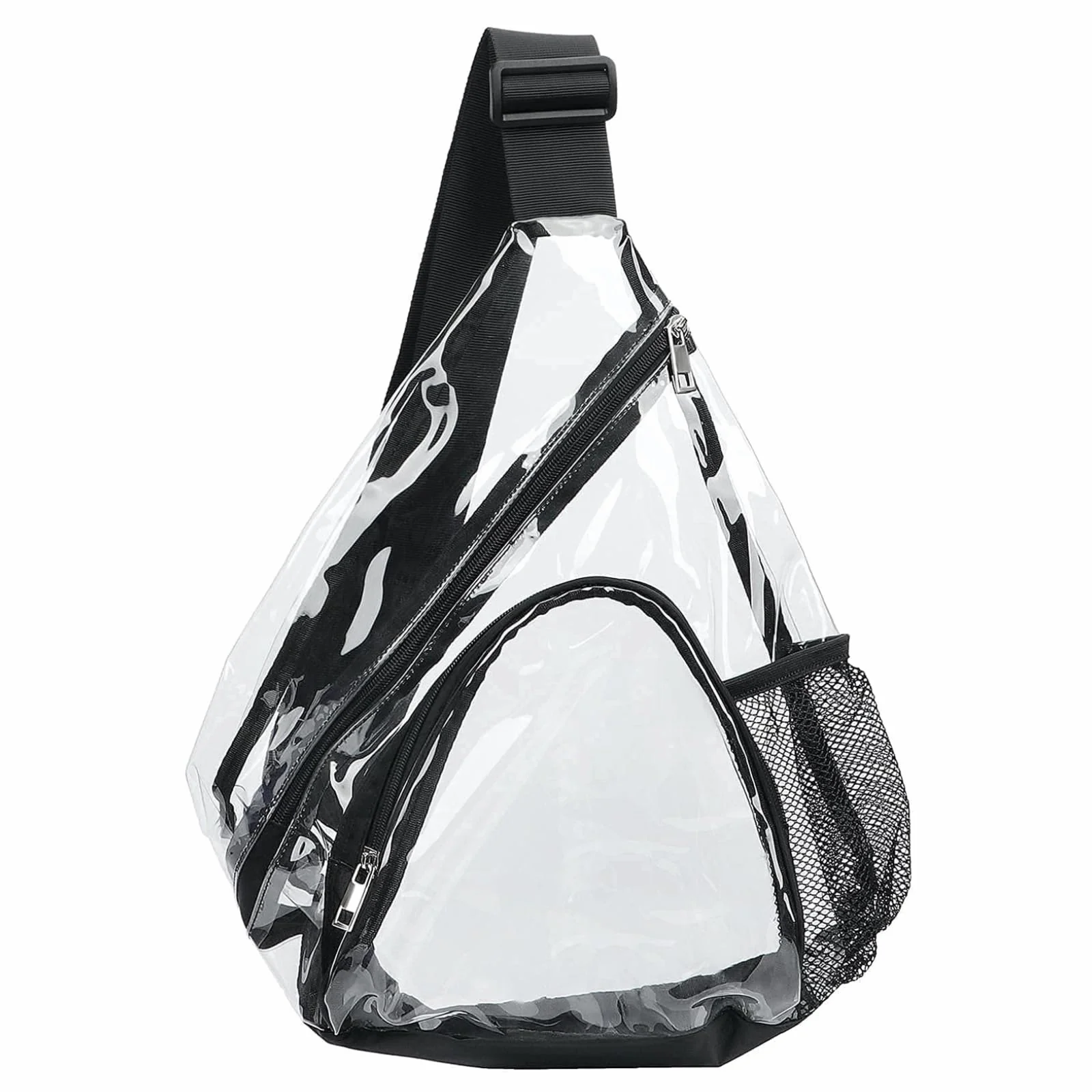 Transparent Stadium Approved PVC Crossbody Bag with Water Bottle Pocket for Concert