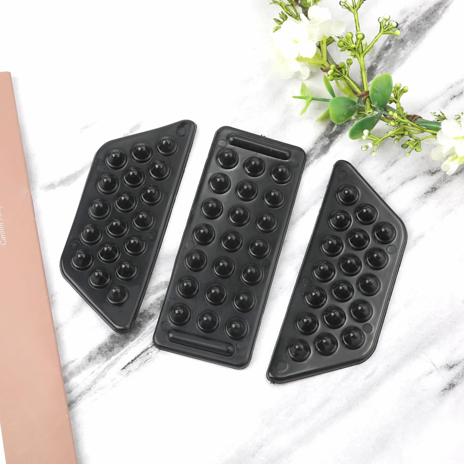 PEUTIER 2 Lots de 6 Pièces Stomp Pad Transparent Snowboard Grip Pad Antidérapant Noir
