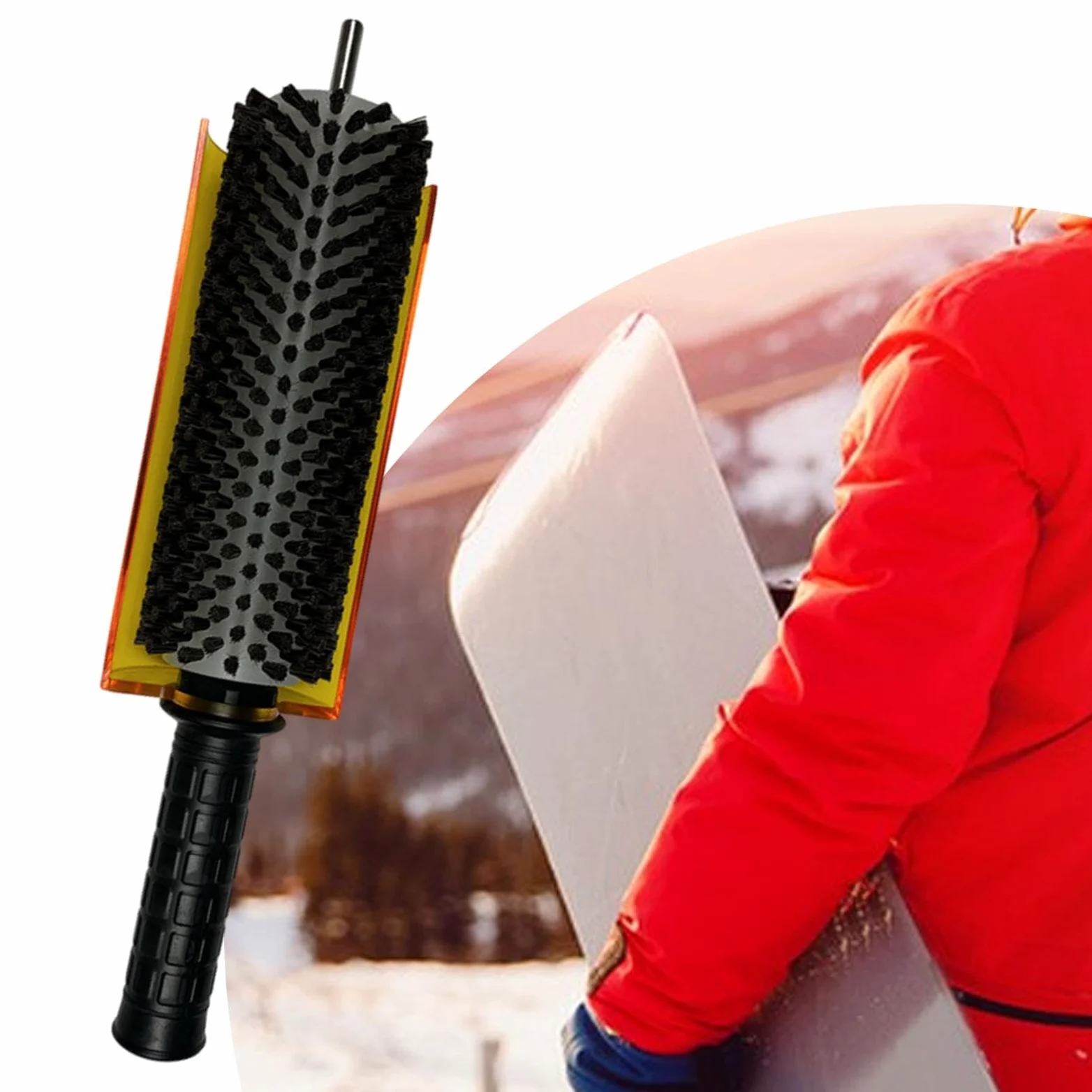 Fenteer Brosse à Ski avec Manche et Housse, Kit de Fartage pour Skis