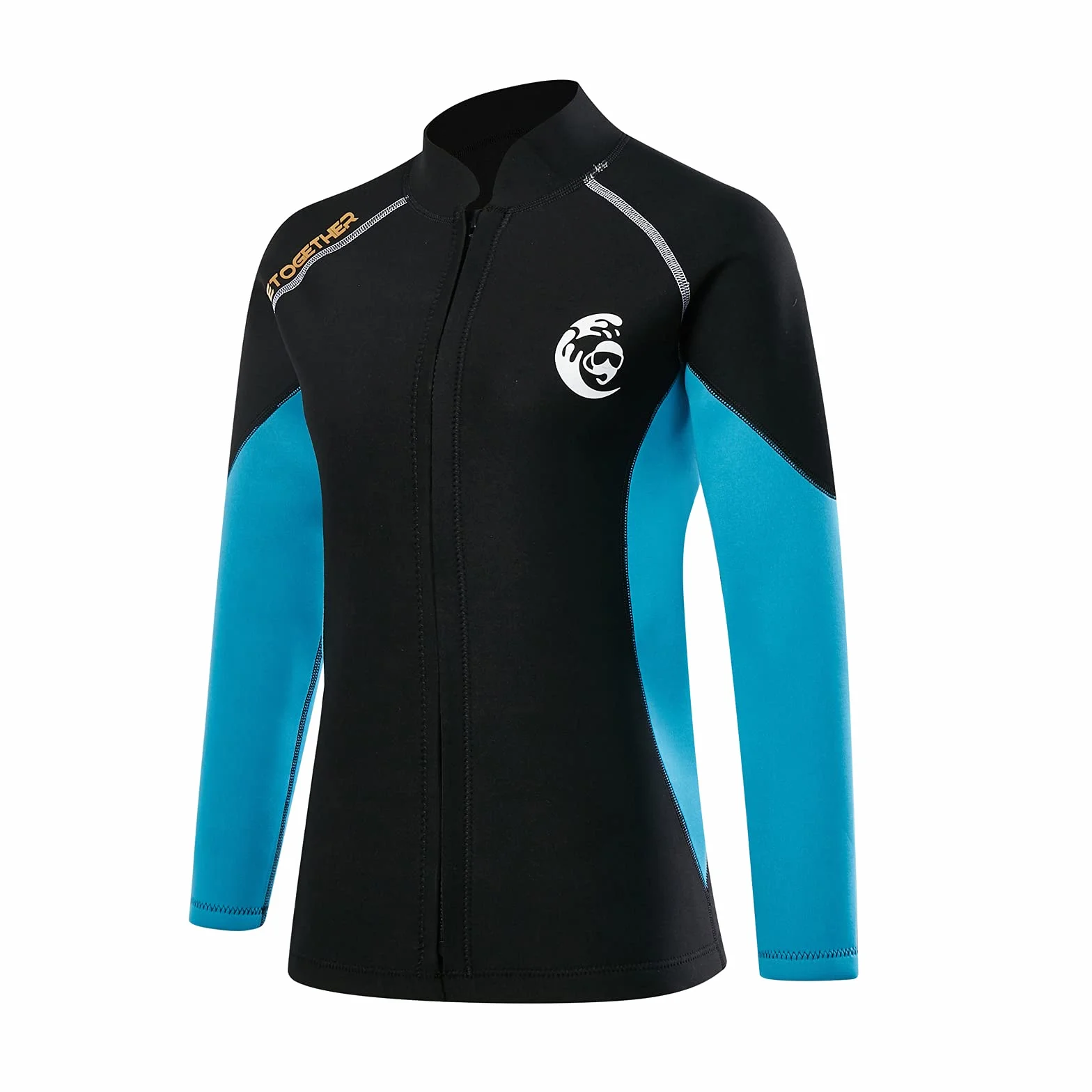 Combinaison de plongée néoprène 2 mm homme femme fermeture éclair devant manches longues surf natation