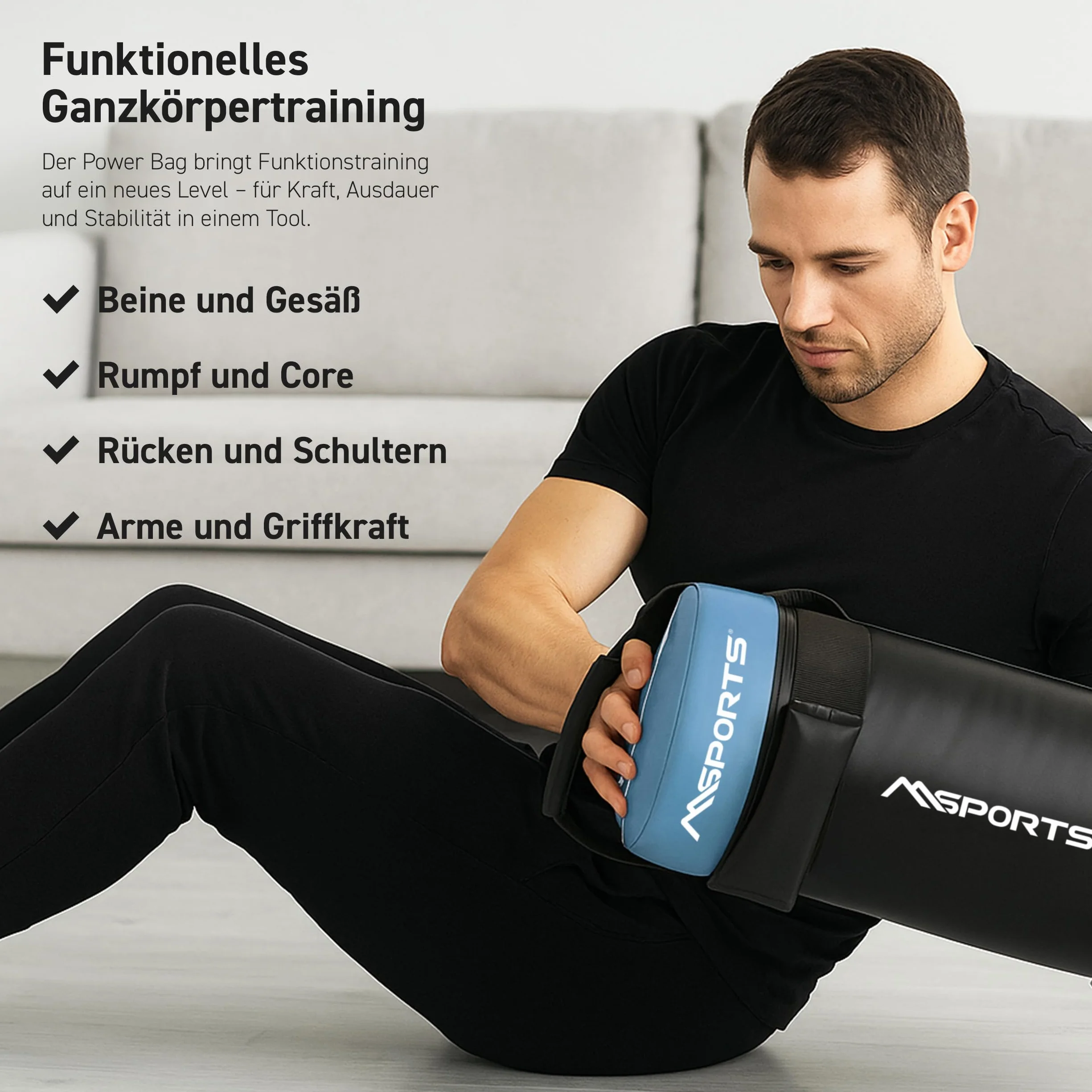 MSPORTS Power Bag Sac de fitness 5-30 kg Sac de sable poids fonctionnel