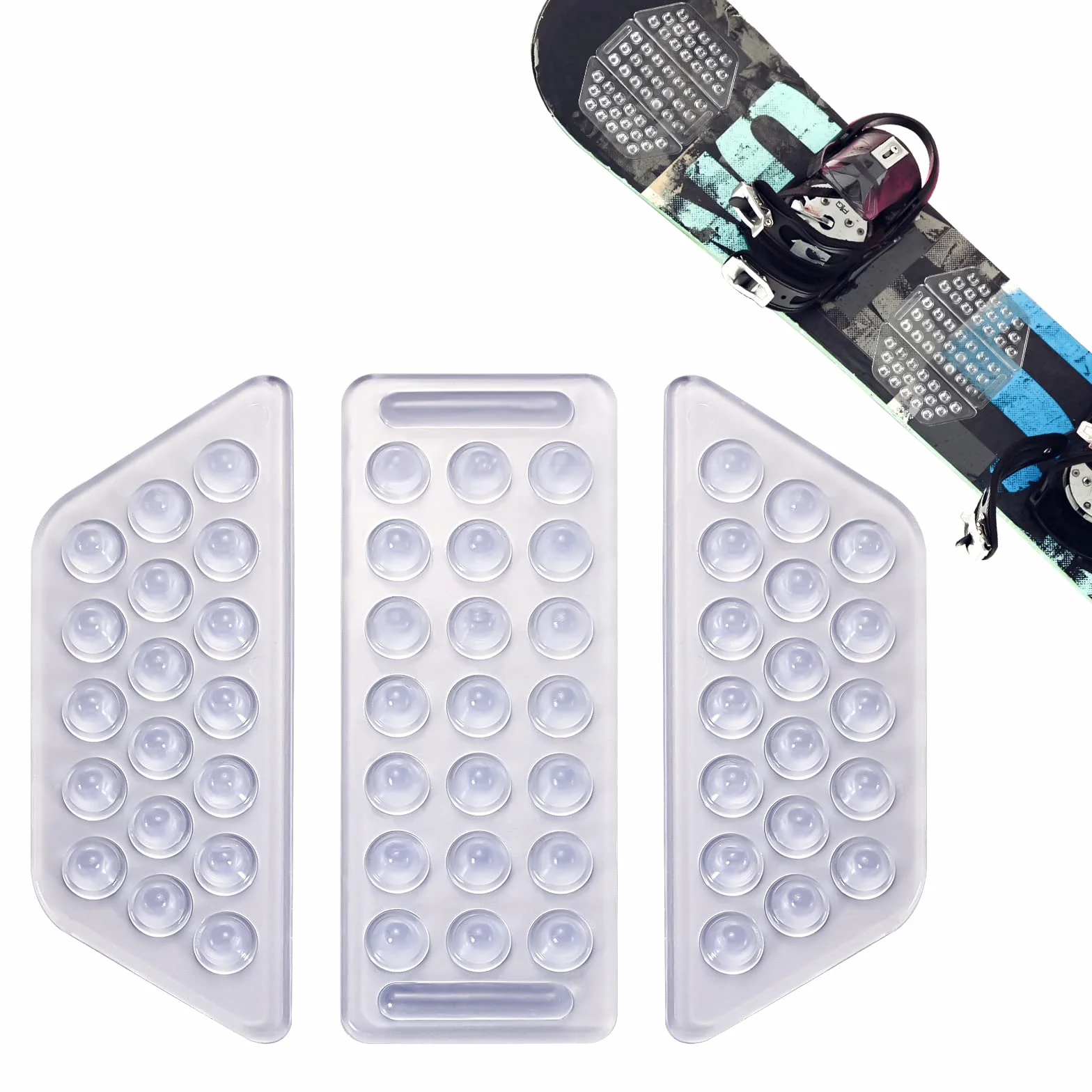 Stomp Pad Antidérapant Transparent Lot de 3 Pièces pour Snowboard BOXOB