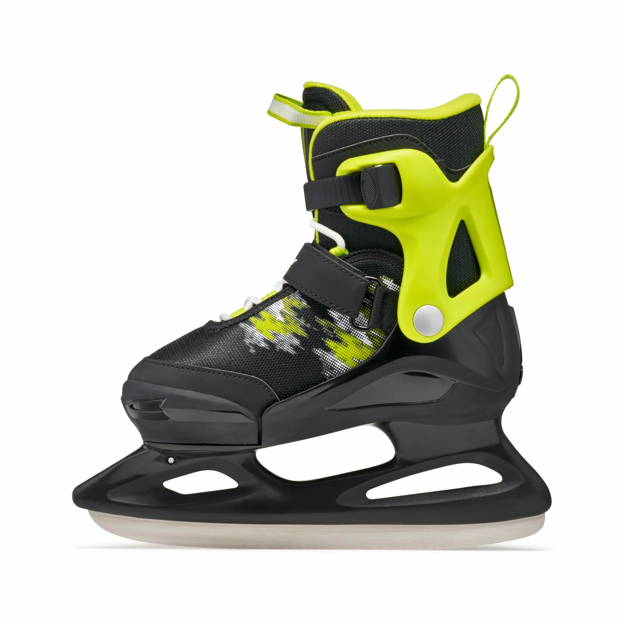 Bladerunner Micro Ice Patins à Glace Taille Réglable, Enfants et Adolescents, Noir/Citron Vert, 36-40