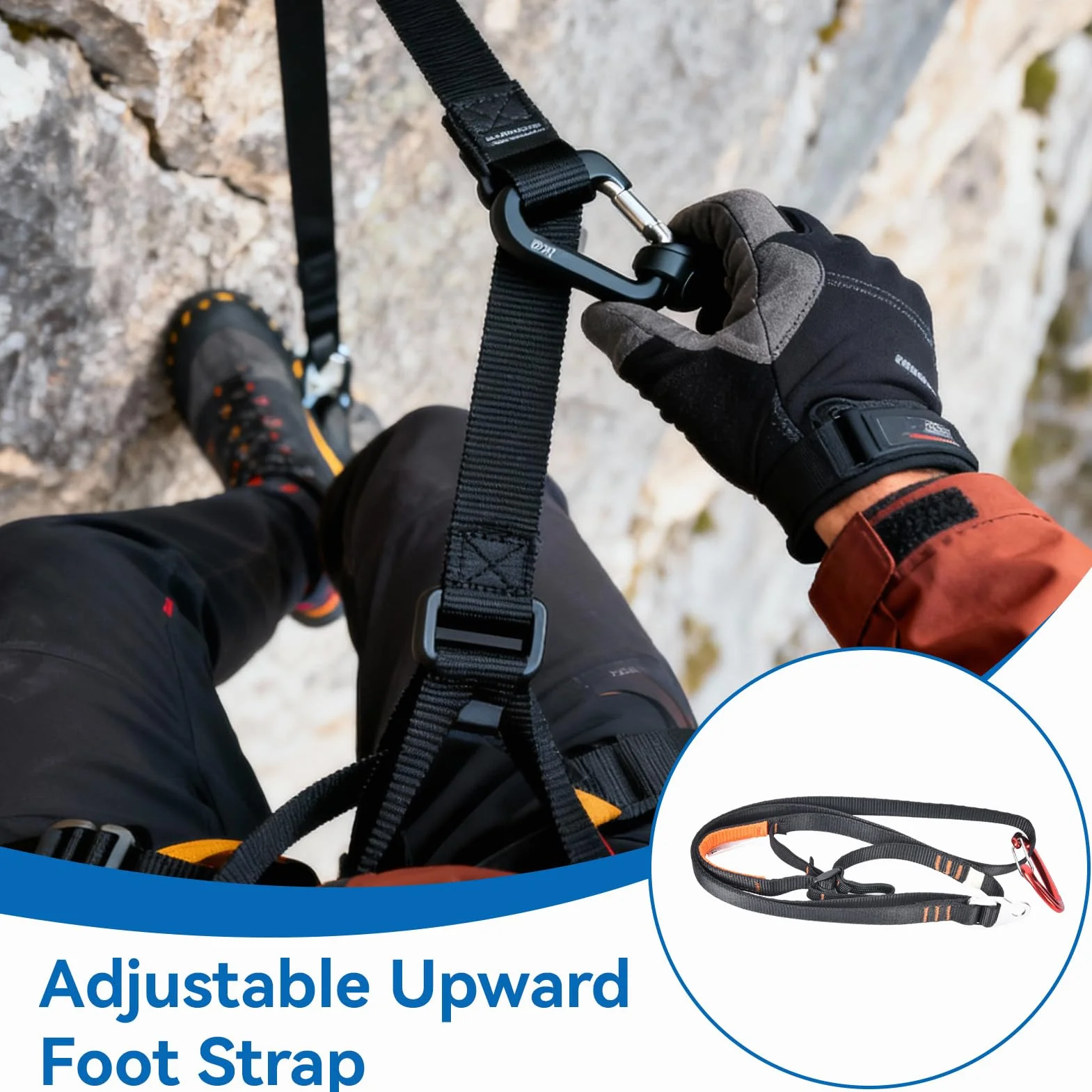 HERCHR Pédale d'ascension 80-133 cm pour l'alpinisme escalade protection technique