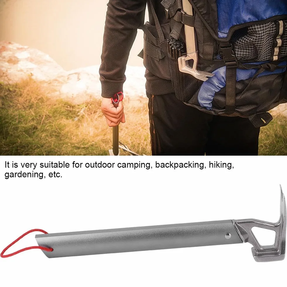 Marteau de Tente de Camping en Acier Inoxydable avec Ouvre-Bouteille et Extracteur de Piquets