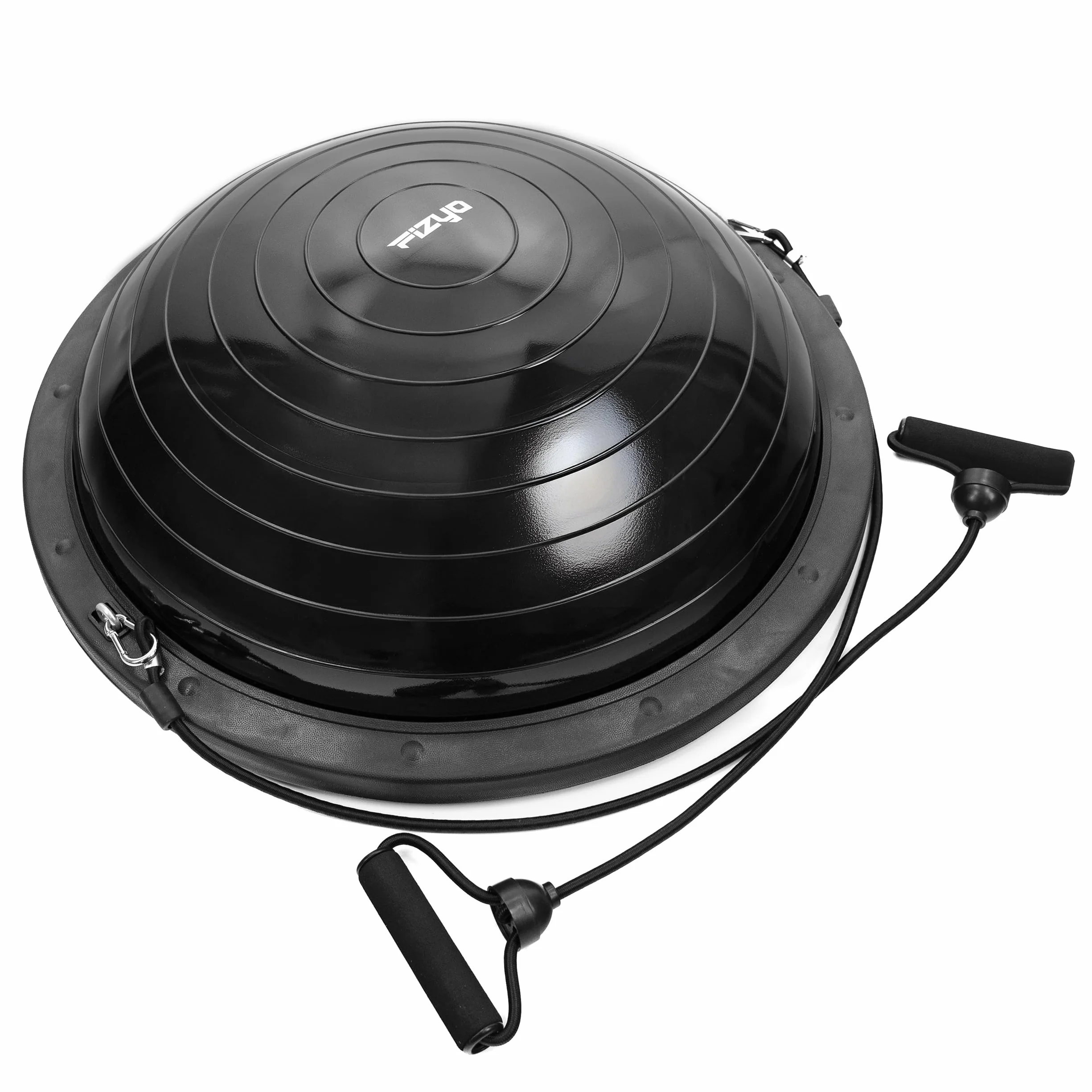 FIZYO Balance Trainer Demi-Boule Ø 58 cm, Ballon d'Équilibre Antidérapant avec Pompe, Noir