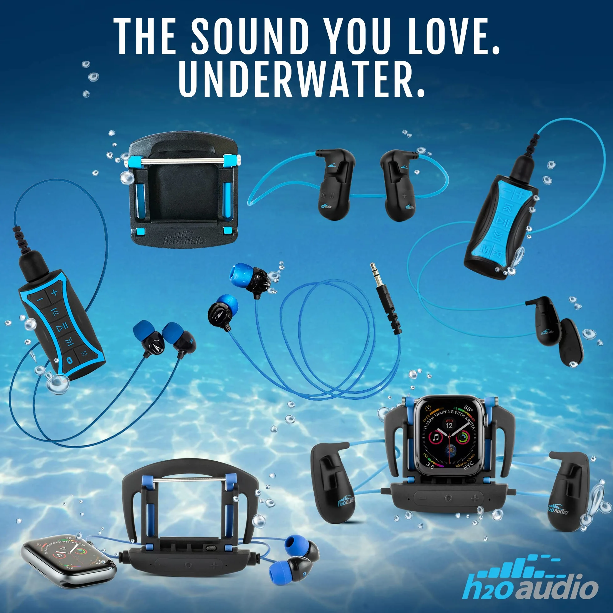 H2O Audio Surge 2G Écouteurs Sport étanches Noir