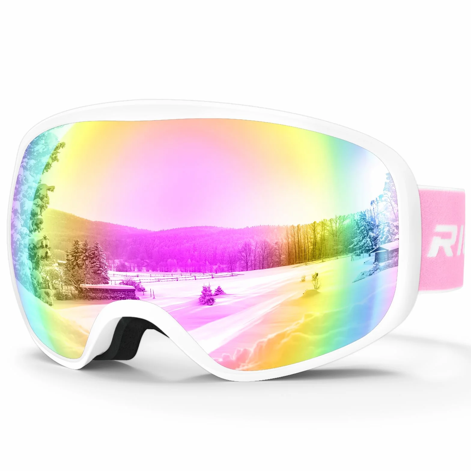 Lunettes de Ski et Snowboard Enfant 3-14 Ans Double Lentille Anti-Buée Protection UV OTG