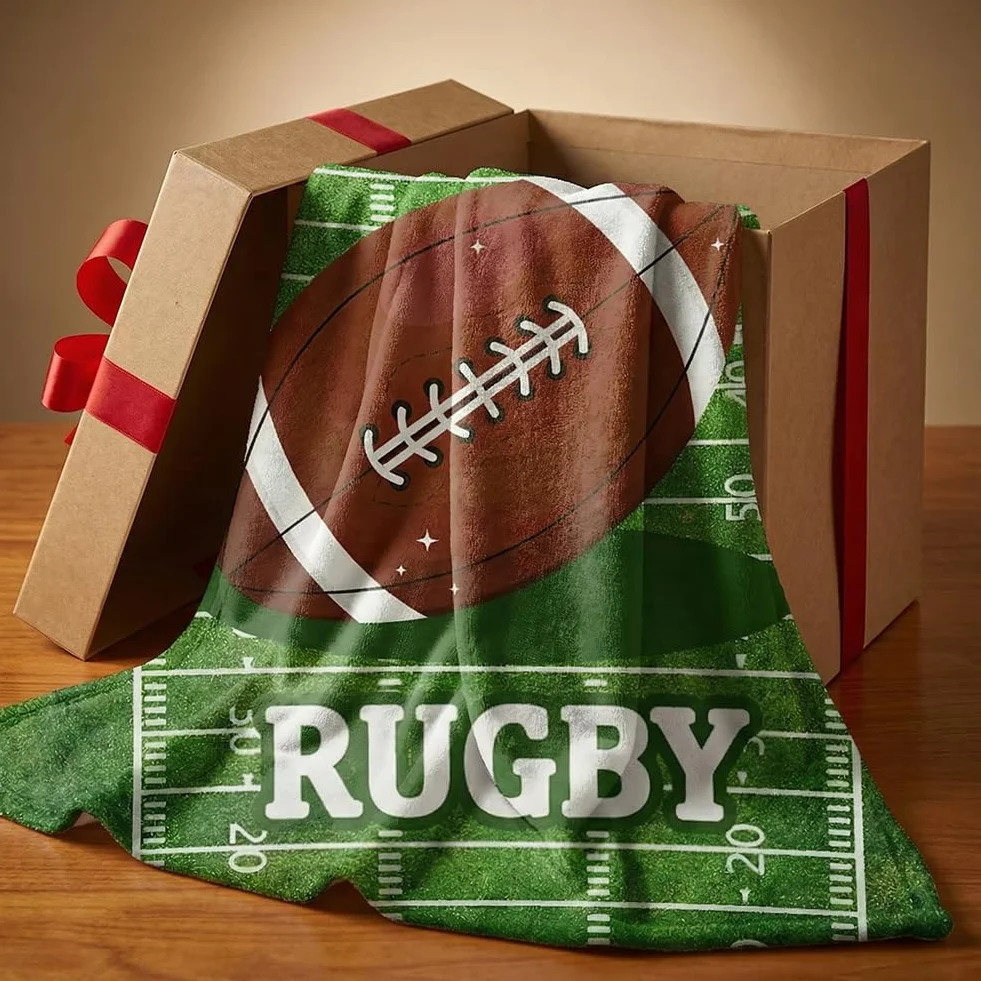 Couverture Rugby Personnalisée Homme Cadeau Entraîneur Football Anniversaire
