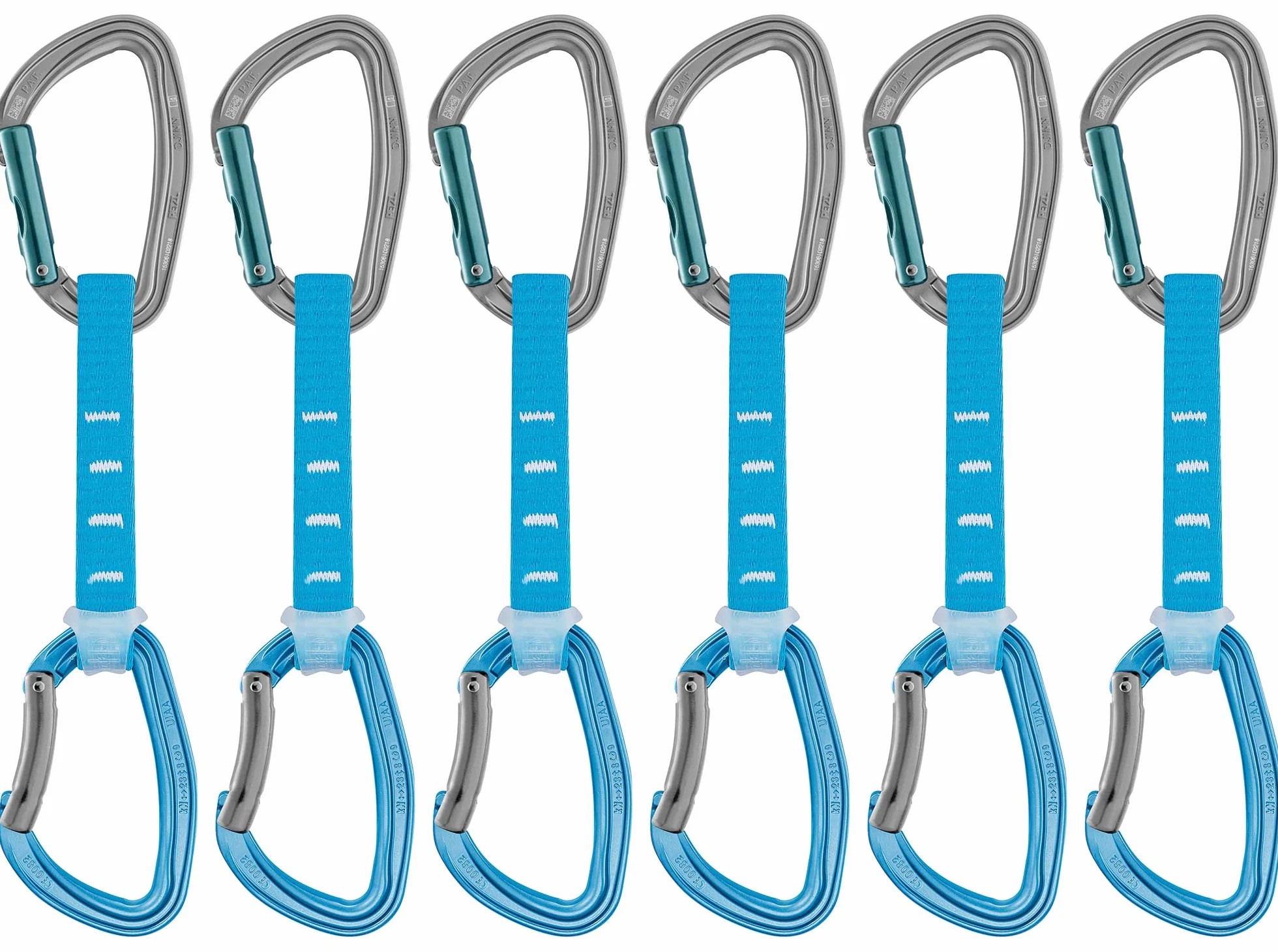 Petzl Pack 6 Degaines Djinn Axess 12 cm Bleu Mousquetons de Sécurité