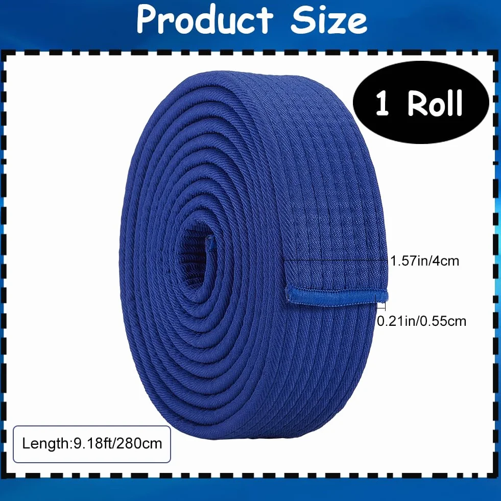 CREATCABIN Ceinture Jiu Jitsu Bleu Foncé 280cm Polyester Judo Arts Martiaux