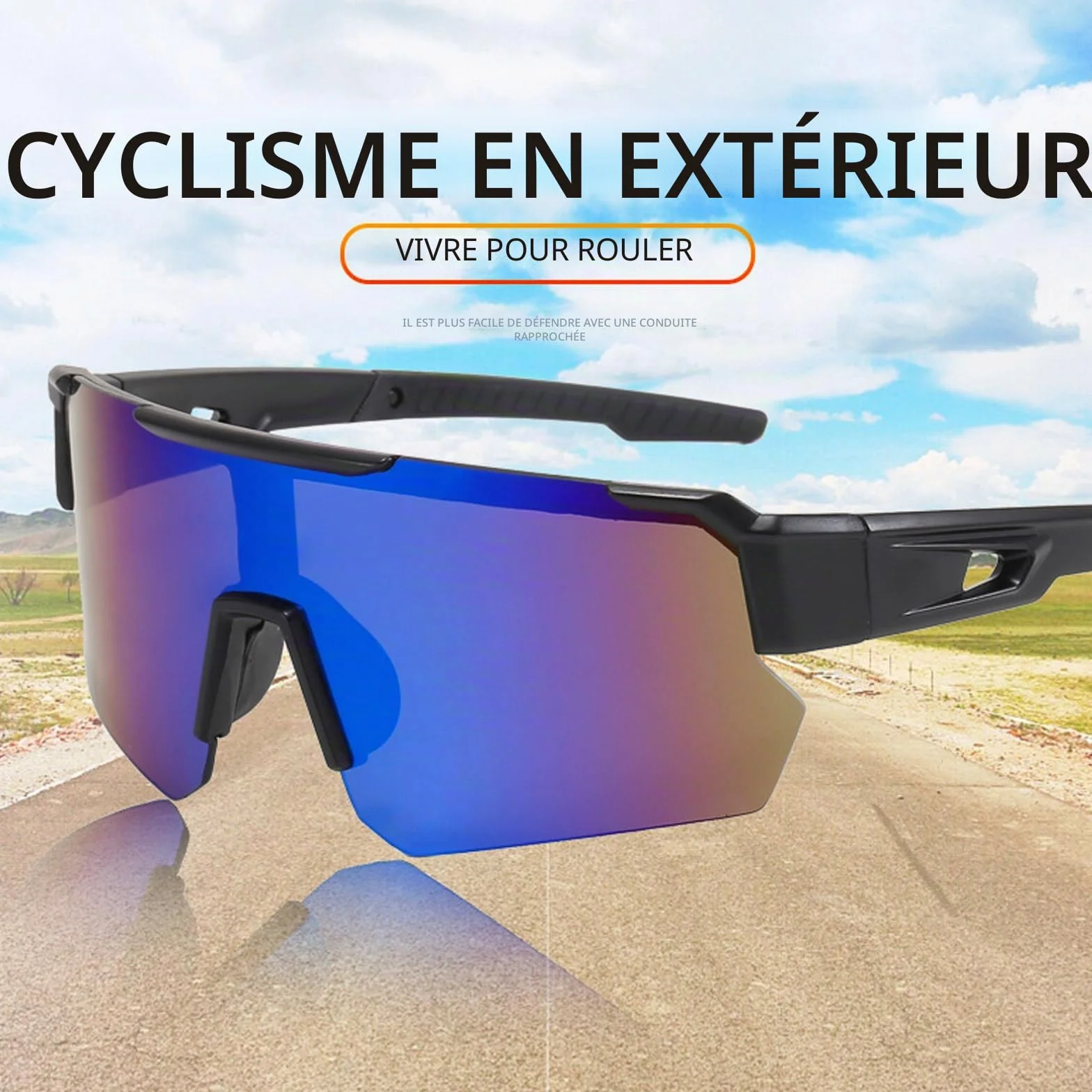 Lunette de Soleil Sport Polarisée UV400 pour Cyclisme Course Pêche Conduite