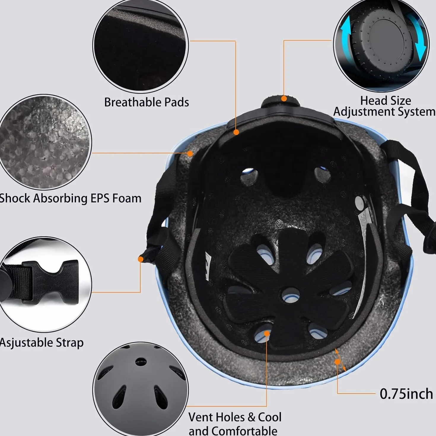 Set de Protection Enfant 7 Pièces Casque Vélo Genouillères Coudières Protège-Poignets