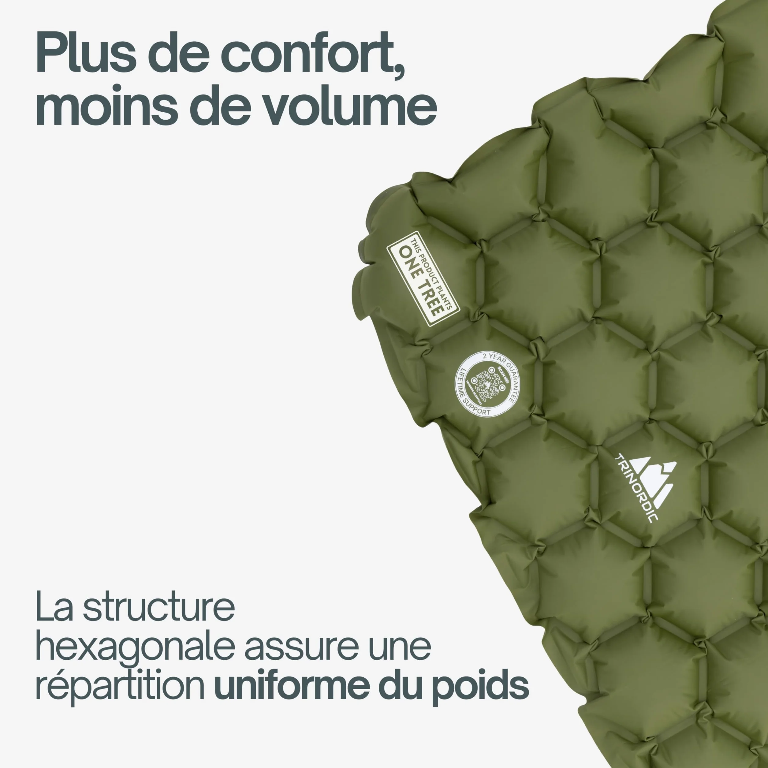 TRINORDIC Tapis de Camping Gonflable Ultraléger avec Oreiller - Matelas Pneumatique Simple pour Confort Optimisé