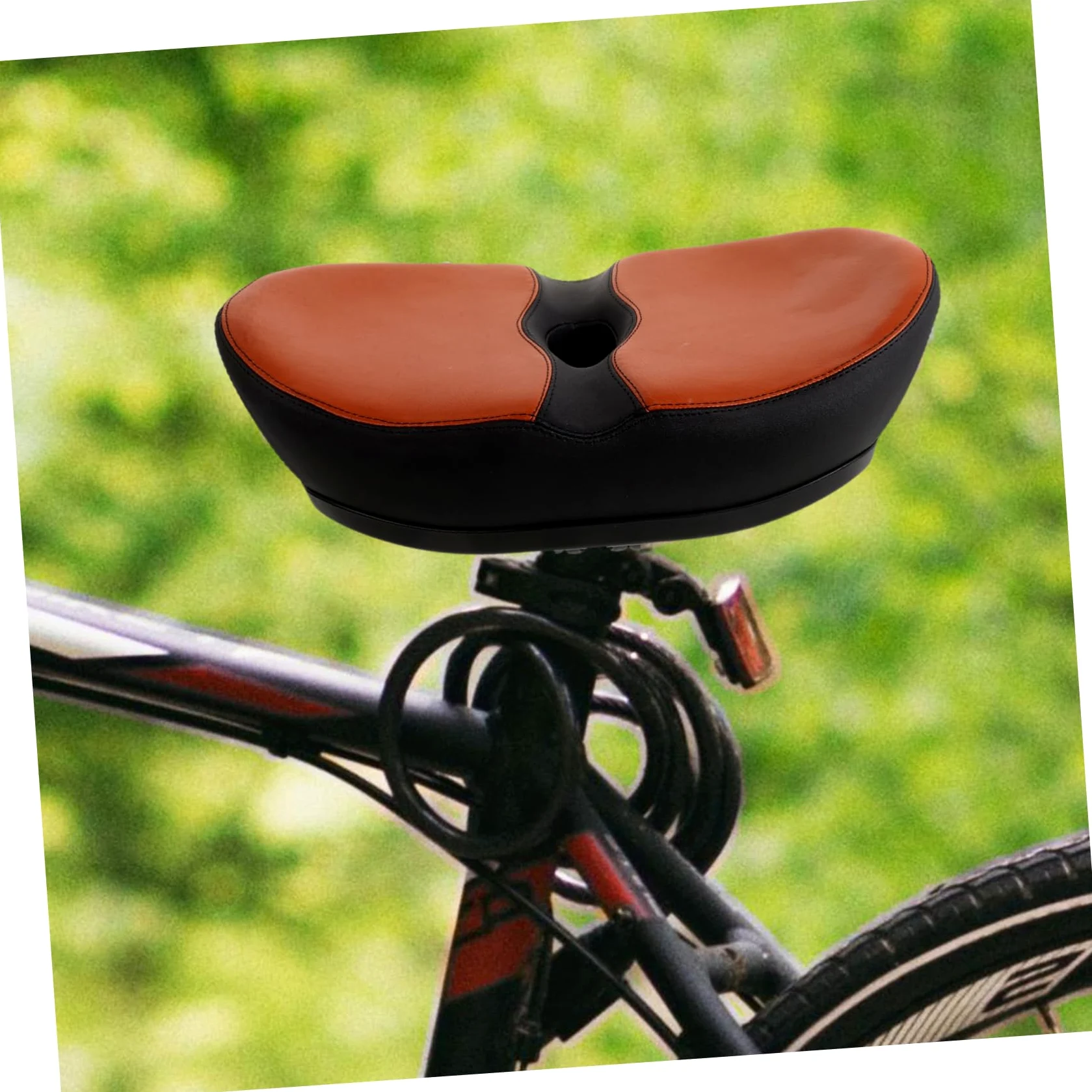 Selle de Vélo sans Nez Rembourrée, Coussin Large Ergonomique | Mousse Polyuréthane Pu, Entretien Facile, de Pression, pour Vélo et Route