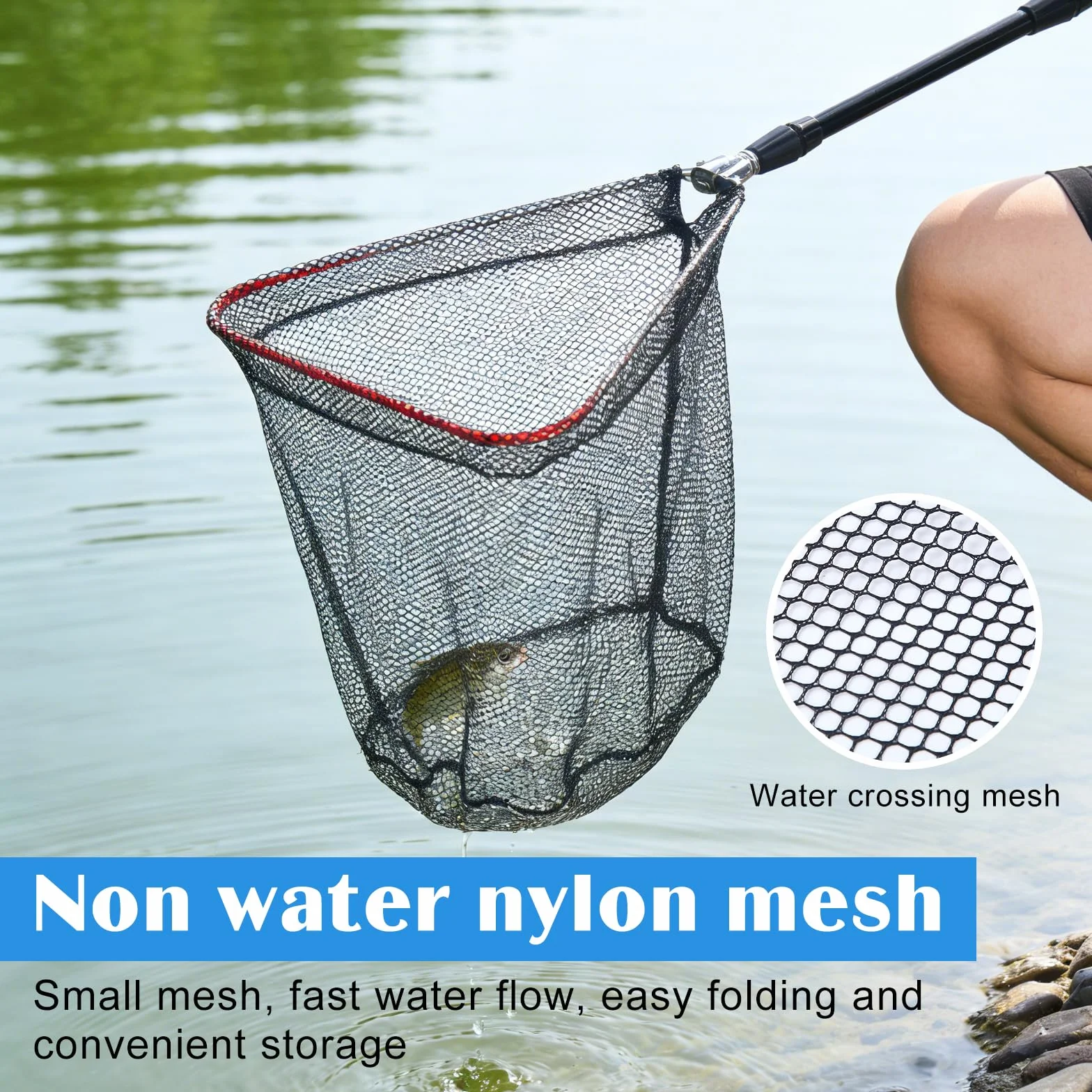 Épuisette De Pêche, Épuisette De Pêche Pliable 130cm avec Sac De Rangement, Épuisette De Pêches Télescopiquem, 3 Section, Épuisette Peches Carpe pour Carpe Truite Crevette Etang Bassin Poisson
