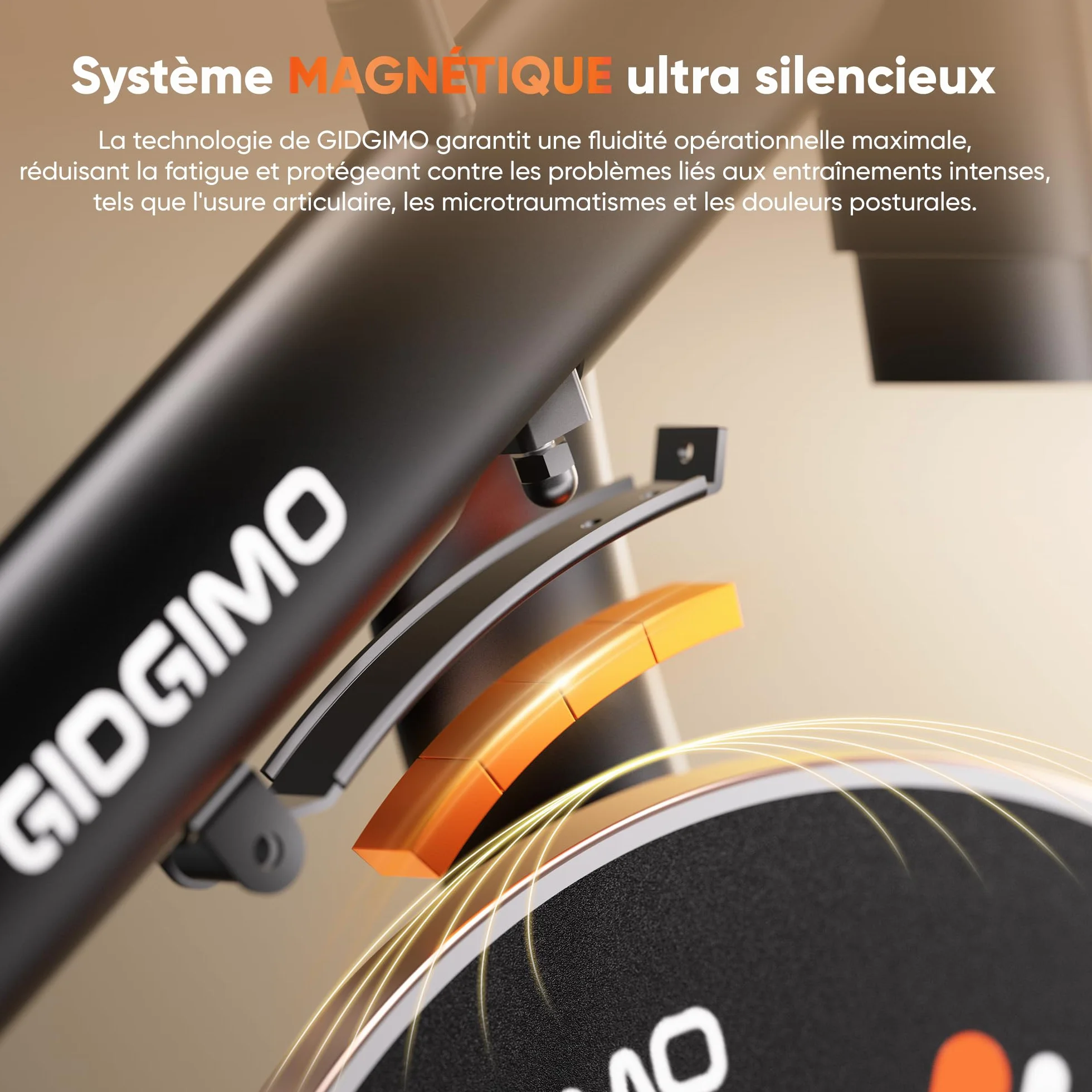 GIDGIMO Vélo Spinning d’Intérieur avec Résistance Réglable, Écran LCD, Charge Maximale 200 kg