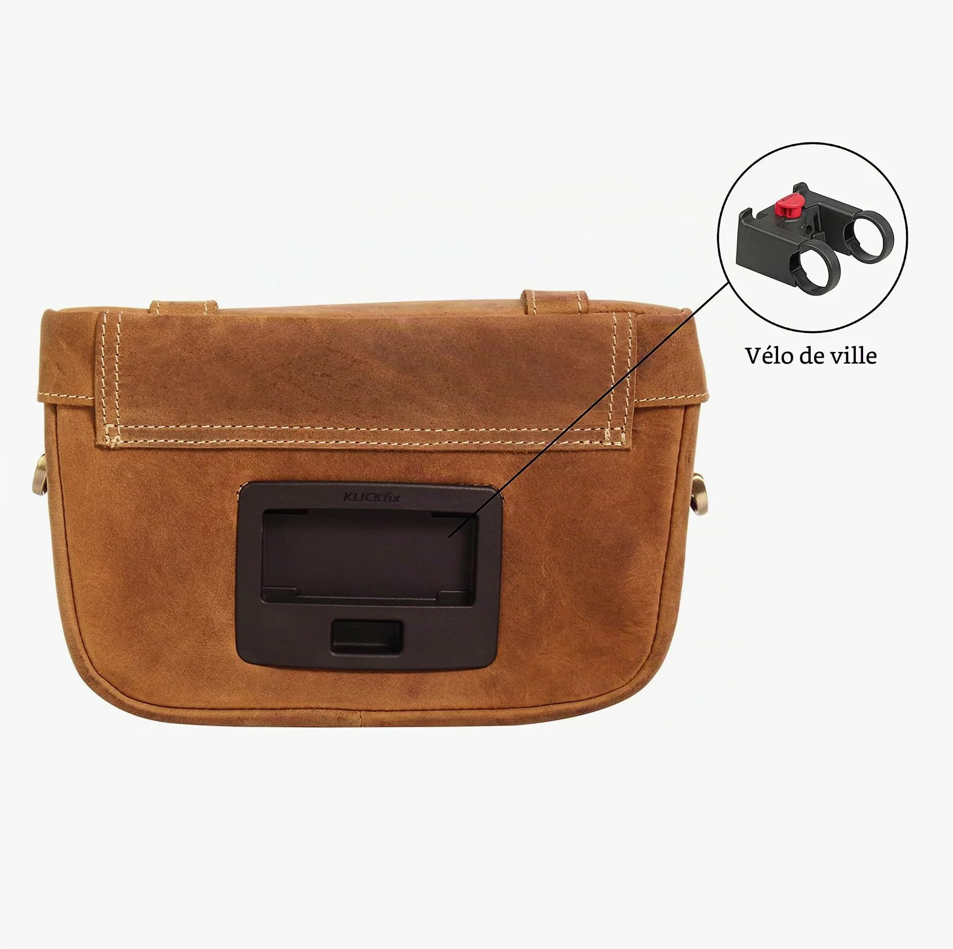 Gusti Sac de Guidon Cuir de vélo - Rene P. Sac à bandoulière Sac de vélo avec Porte Sac en Cuir Brun