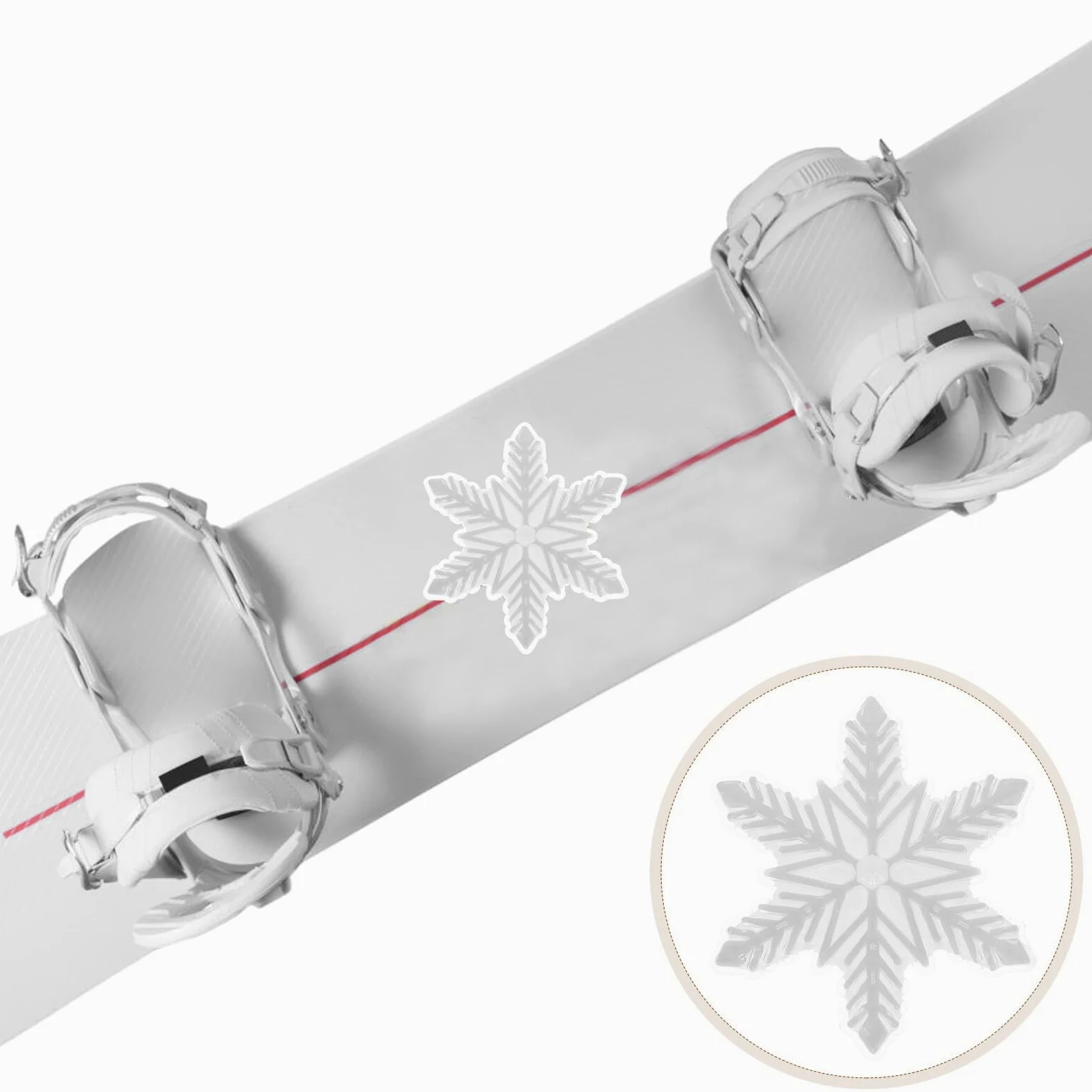 MAGICLULU Coussin Antidérapant 3d Flocon Blanc pour Snowboard, Autocollant Rigide Résistant, Accessoire de Sport D'hiver pour Meilleure Adhérence et Contrôle sur Planche de Ski de Plein Air