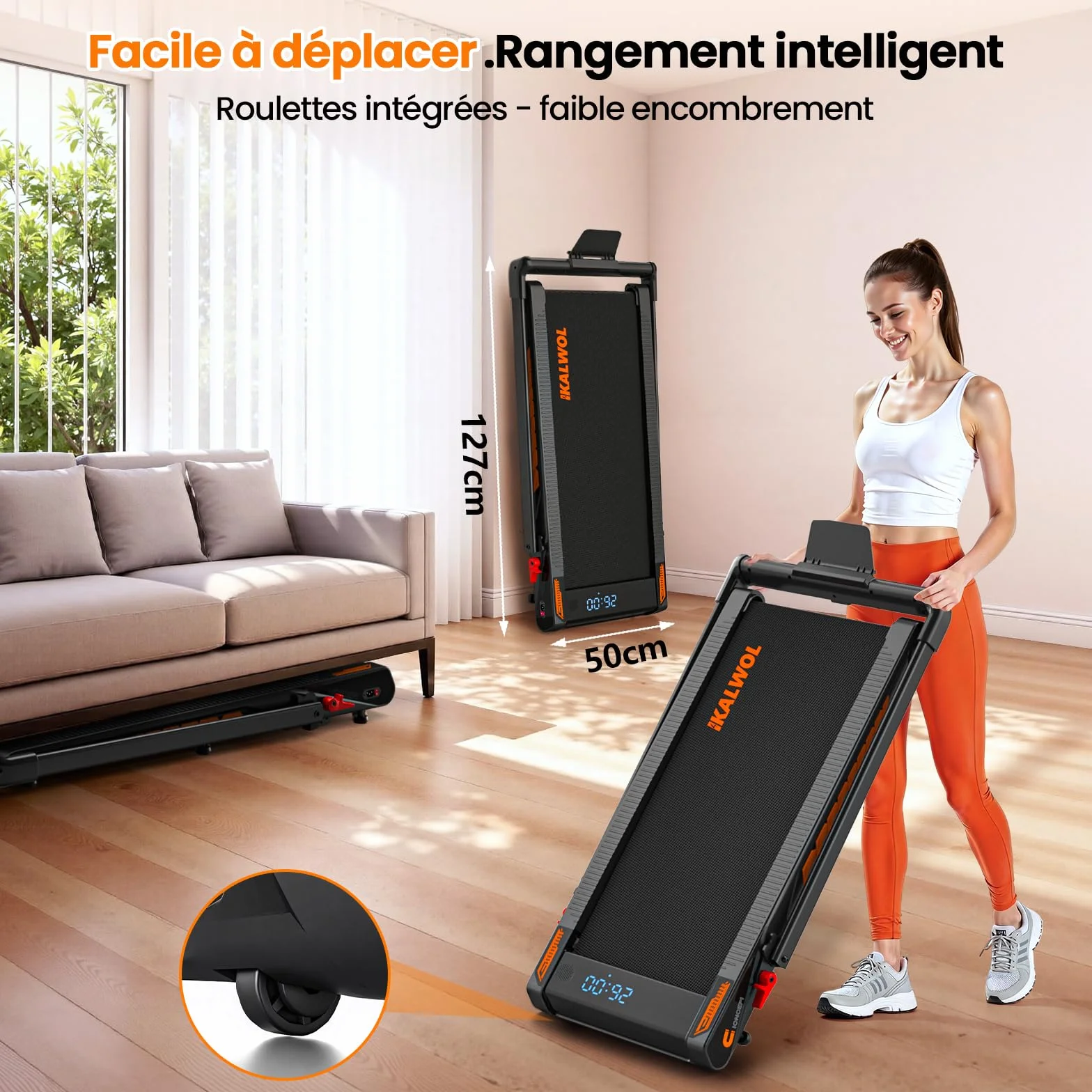 Tapis de Course 6 en 1 Pliable avec Enceinte Bluetooth, Moteur 3,0 CV, 12 KM/H, Charge 160 kg