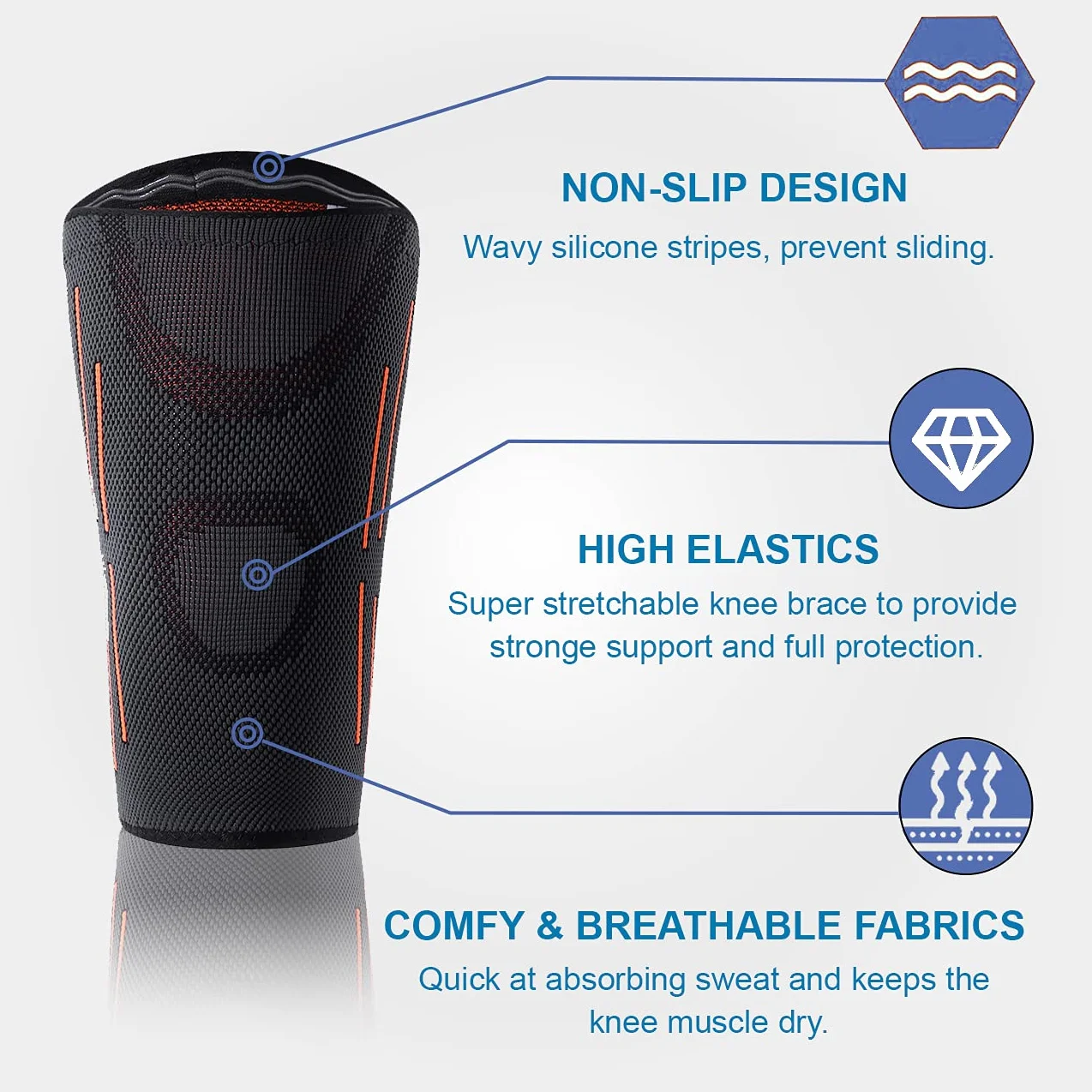Dualeco Genouillère Sport Antidérapant Respirant 1 Paire