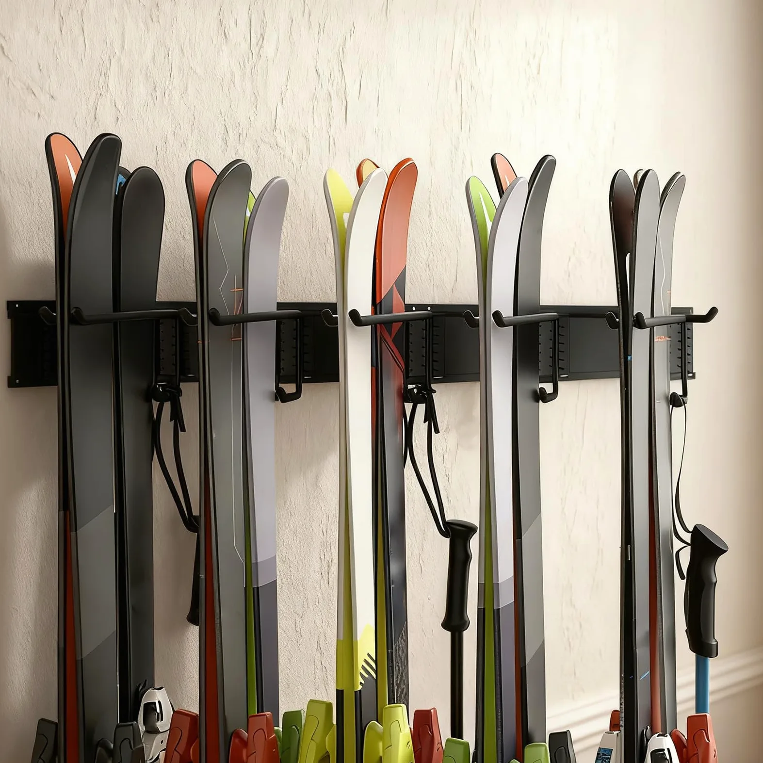 Porte-Ski Murale Garage - Support Antidérapant Pour Skateboard | Et Équipement,Rack Ski Snowboard pour Intérieur Extérieur Cave - Pour Accessoires Sportifs Intérieur Extérieur Abri Jardin