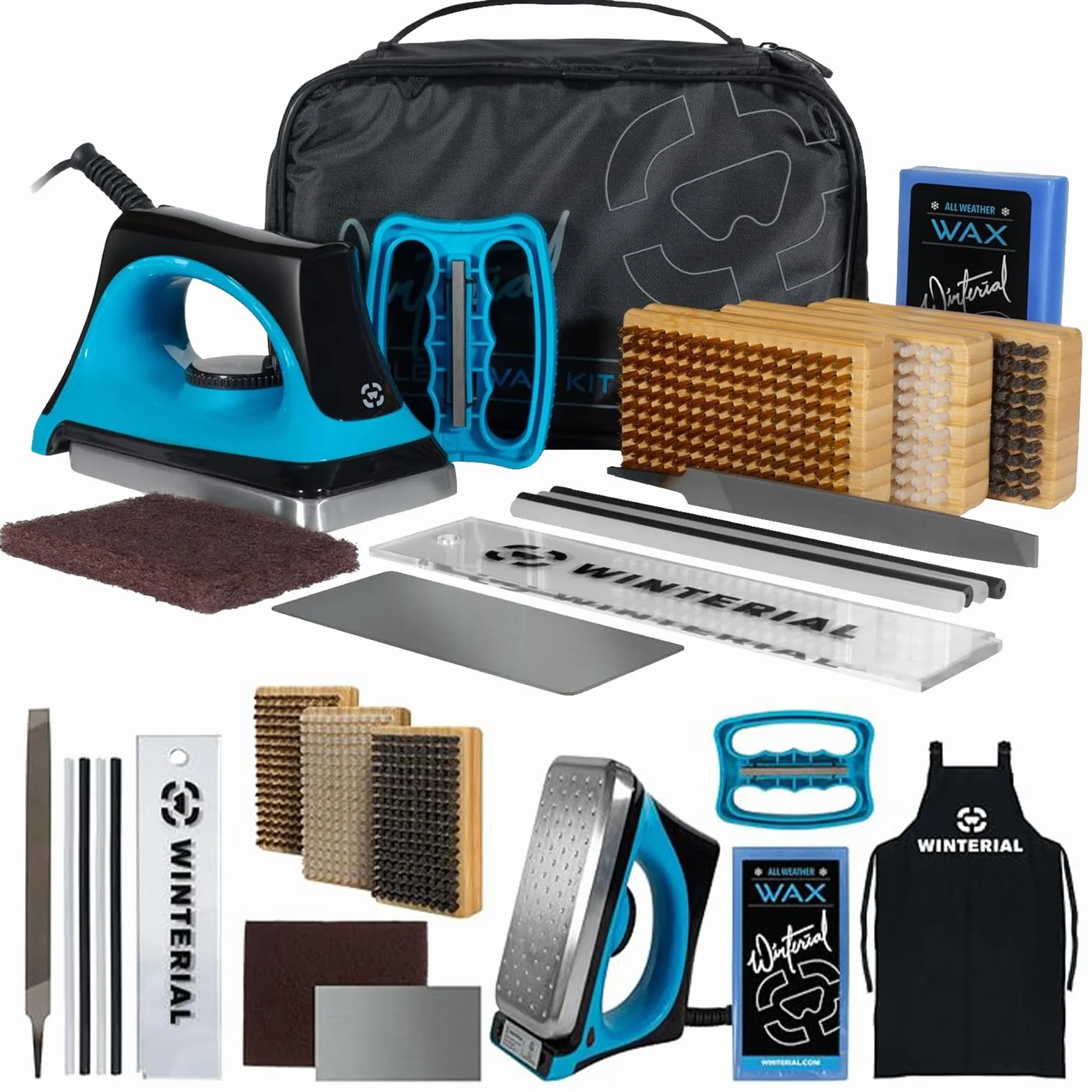 Kit de réglage Snowboard Ski Winterial avec Fer, Cire Toutes températures, Lime Bords coudés, PTEX