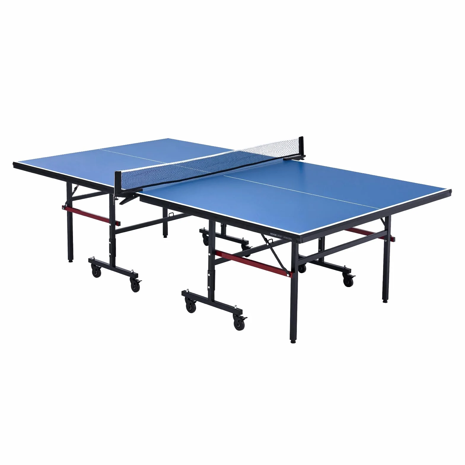 VEVOR Table de ping-pong pliable MDF 18 mm avec filet à serrage rapide et roues verrouillables