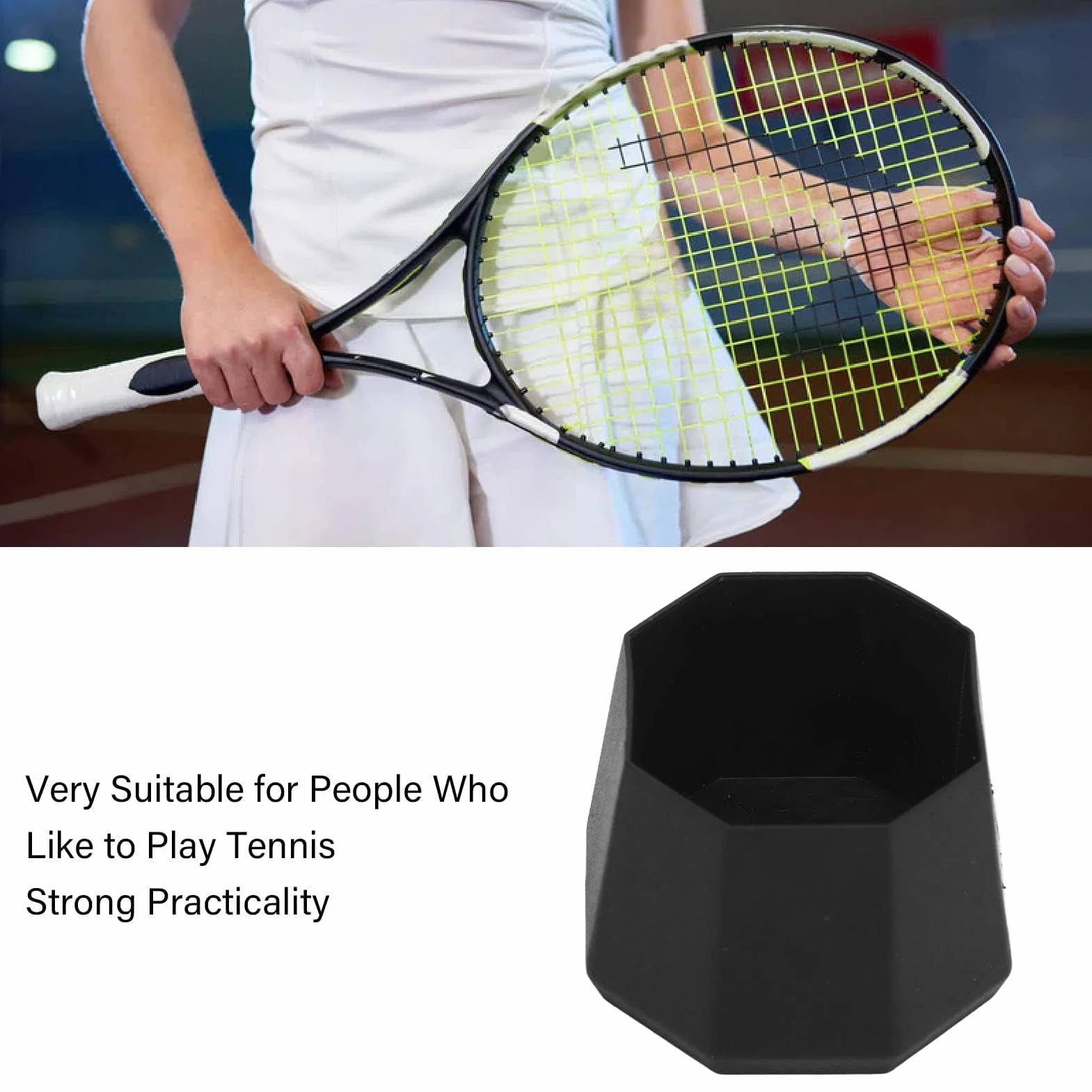 Lot de 4 Embouts de Raquette de Tennis en Silicone, Accessoire pour Manche