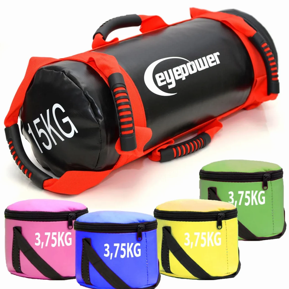 EYEPOWER Power Bag de Musculation 3,75-15kg 18x50cm Sac de Sable