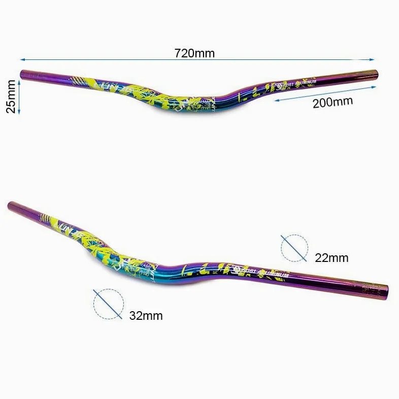 Compatible avec Guidon Trottinette Électrique de 720 mm avec élévation 25 mm Multicolore