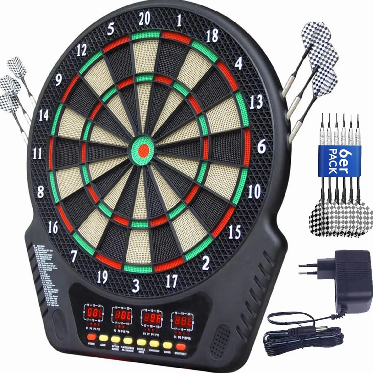 Jeu de fléchettes électronique, Plateau de fléchettes numérique pour jusqu'à 16 Joueurs, 27 Jeux avec 243 Options de Jeu pour fêtes et soirées Jeux DB2606
