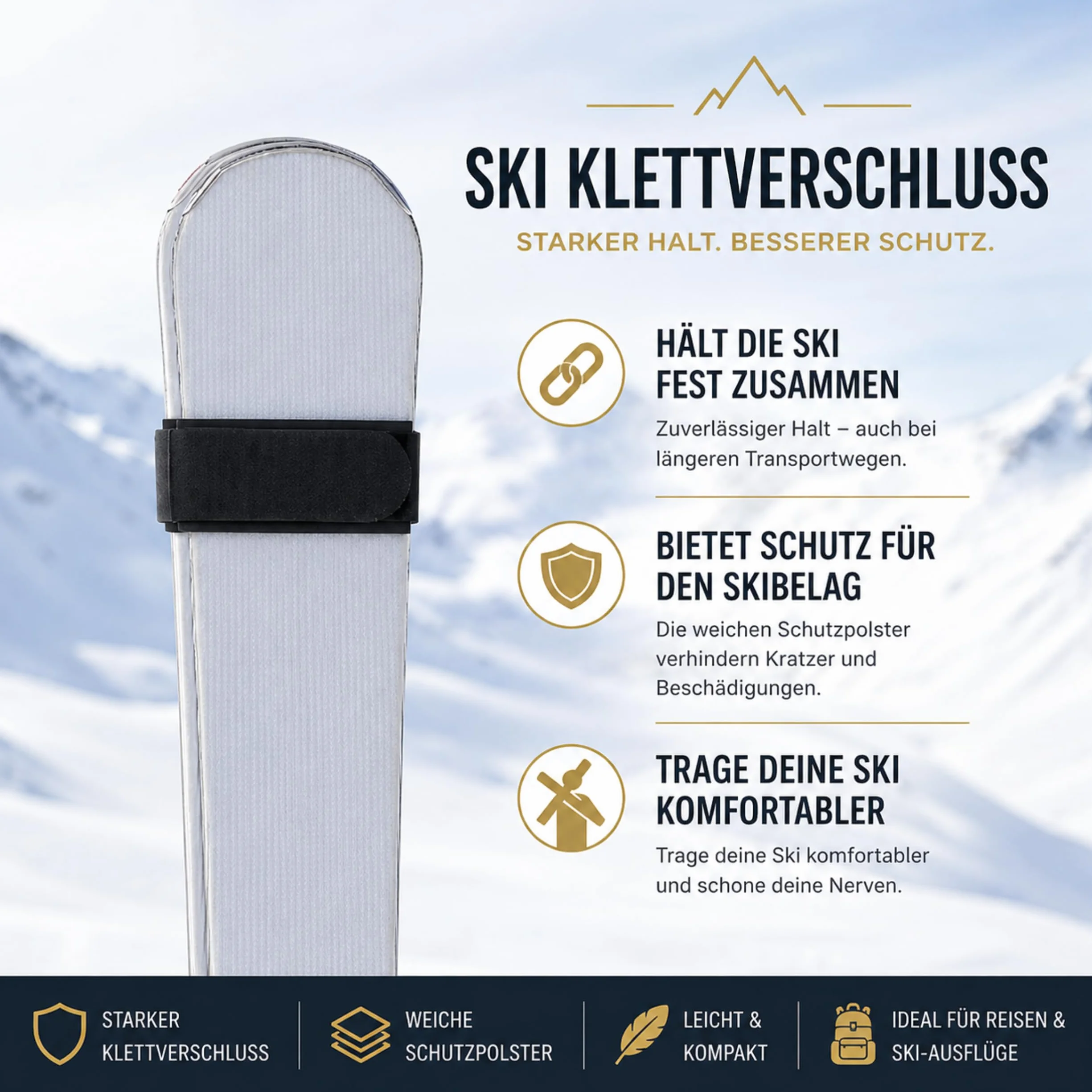 sunmondo 2 bandes de ski Connecteur protecteur noir