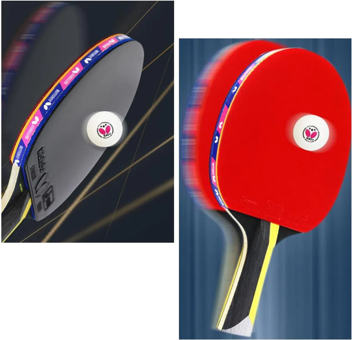 Ensemble de Tennis de Table, Raquette de ping-Pong en Carbone, Raquettes de Tennis de Table avancées approuvées avec Emballage en boîte Cadeau, entraînement Professionnel Polyvalent