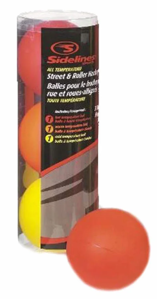 Lot de 3 balles de hockey Street & Roller
